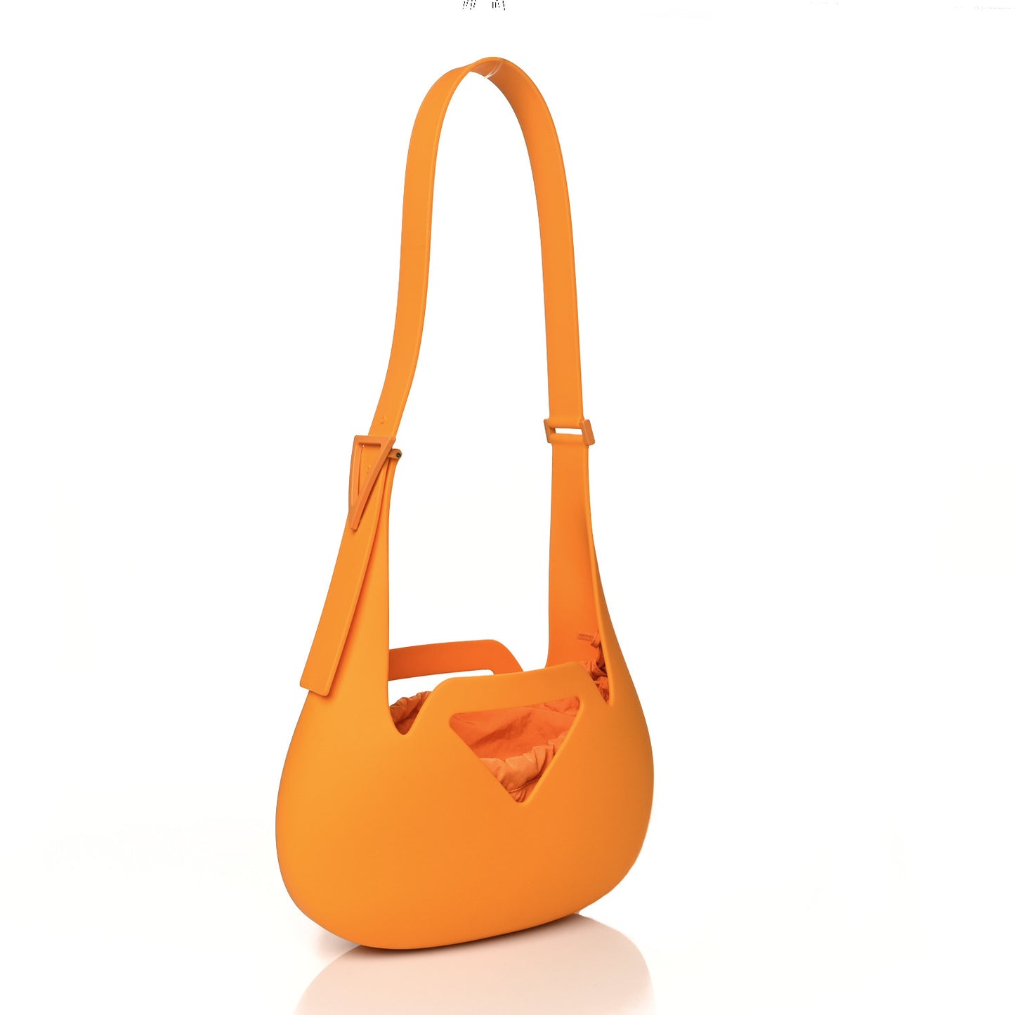 Rubberized Canvas Punch Tote Tangerine