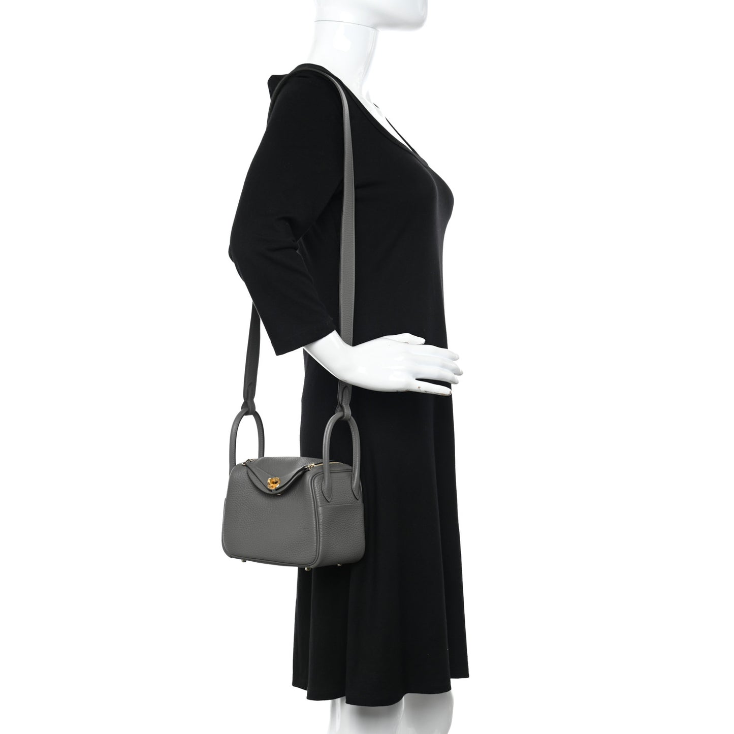 Taurillon Clemence Mini Lindy 20 Gris Meyer
