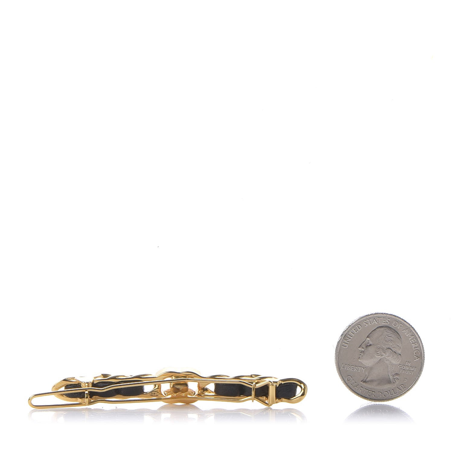 Chanel Pearl Lambskin CC More Is More Hair Clip Black Gold 2 of 4