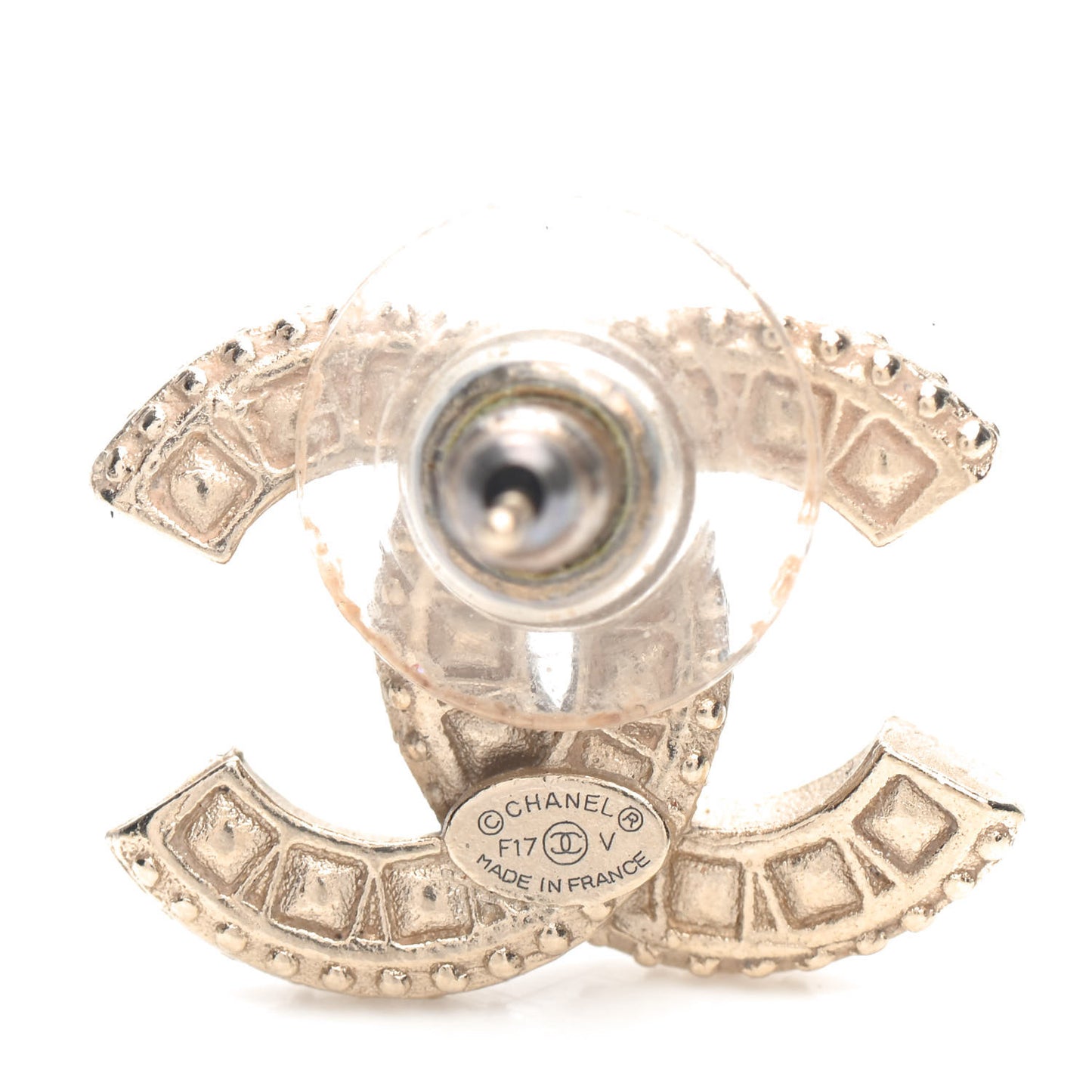 Crystal Timeless CC Earrings Light Gold
