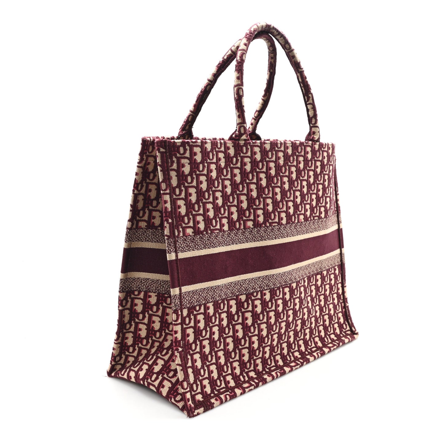 Oblique Large Book Tote Burgundy Multicolor