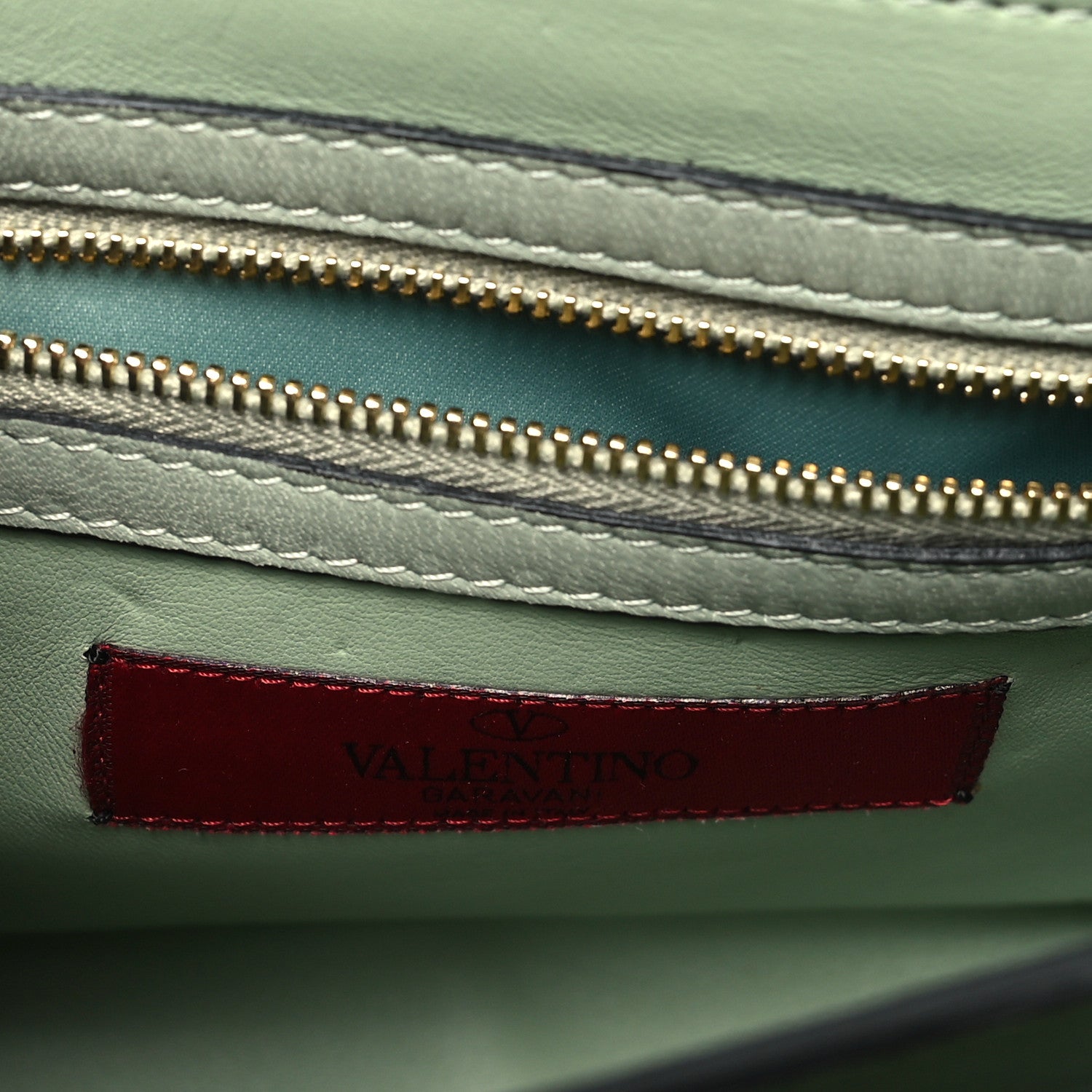Valentino Garavani Nappa Striped B-Rockstud Flap Green 6 of 10
