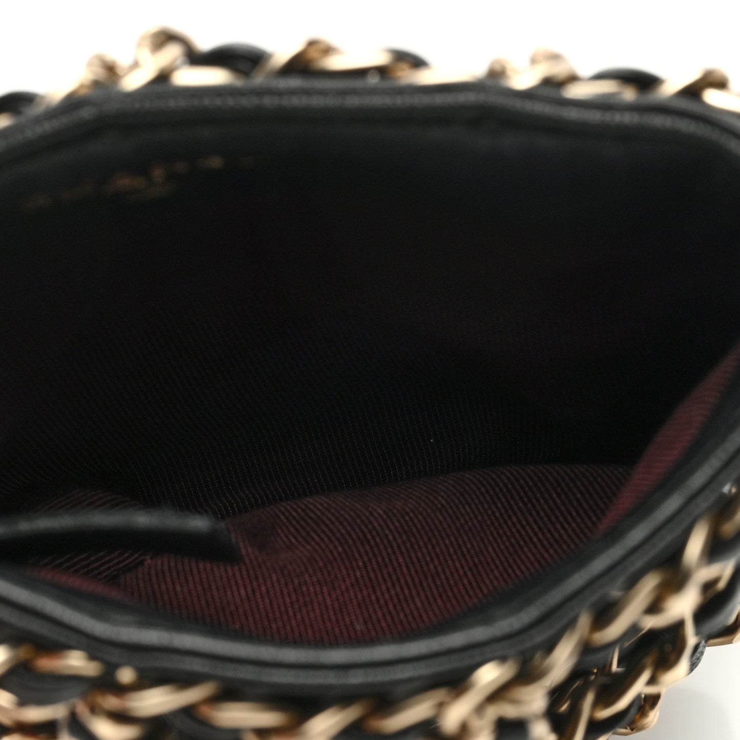 Lambskin Tech Me Out Clutch With Chain Black