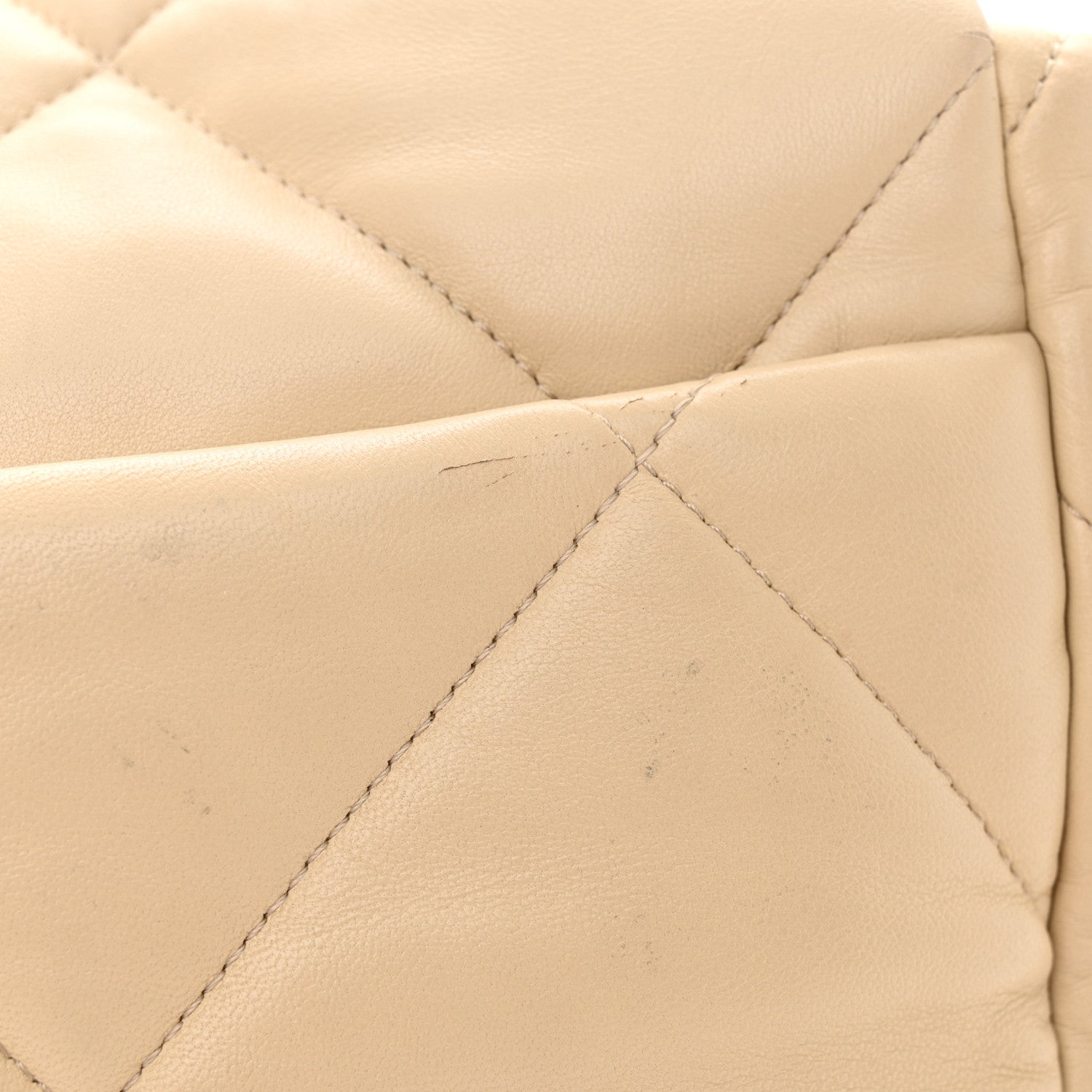 Chanel Lambskin Quilted Large Chanel 19 Flap Beige 12 of 14