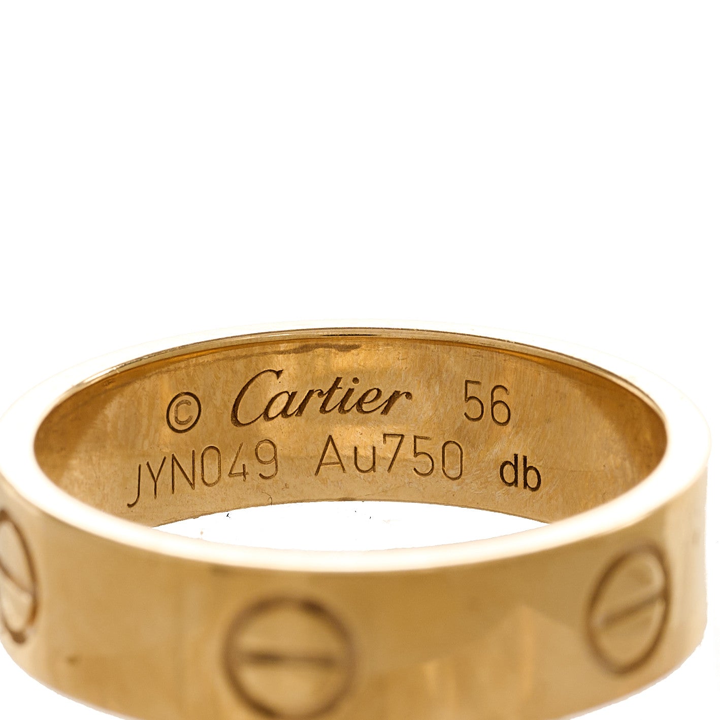 18K Yellow Gold 5.5mm LOVE Ring 56 7.5