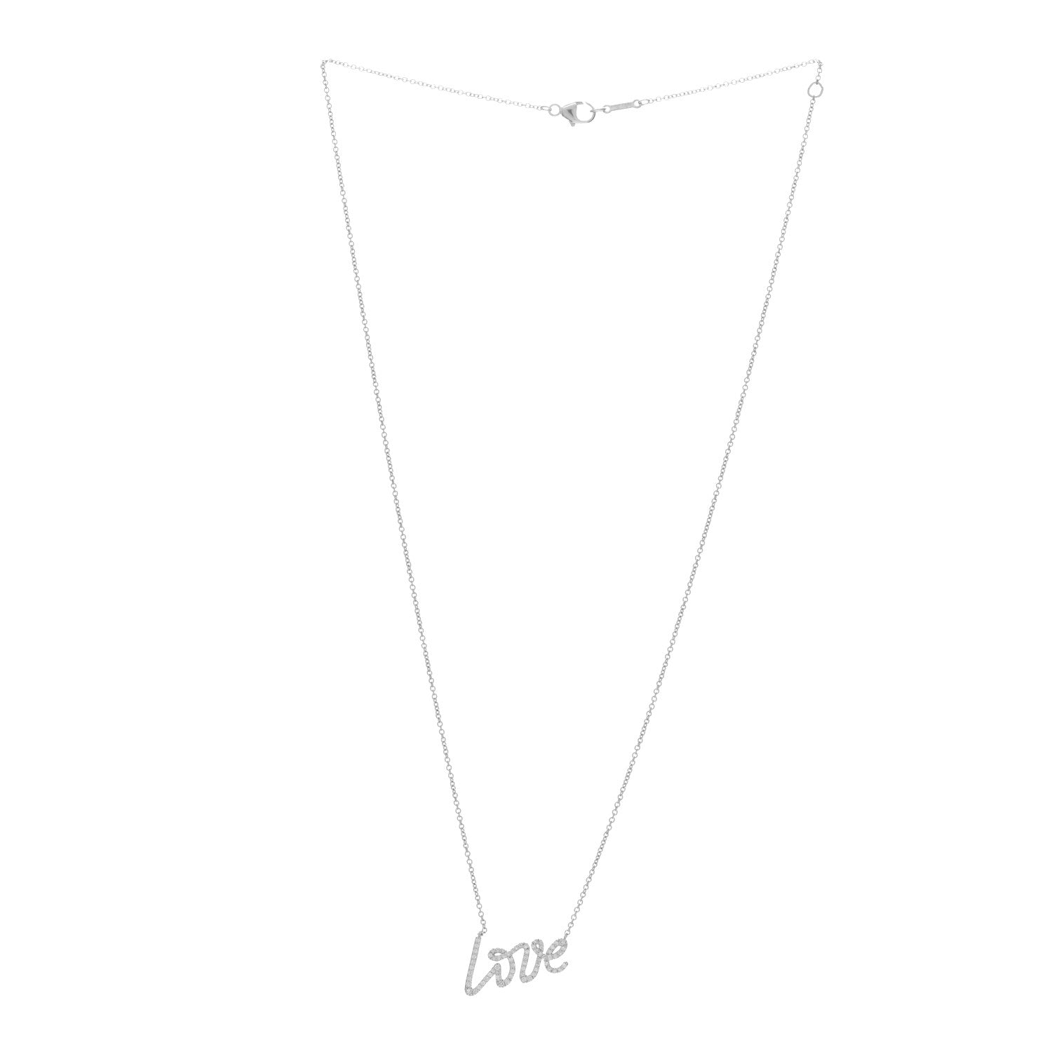 Tiffany 18K White Gold Diamond Paloma's Graffiti Love Pendant Necklace 2 of 4