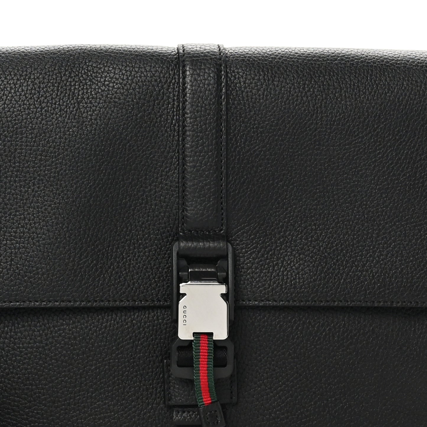 Calfskin Web Medium Business Case Black