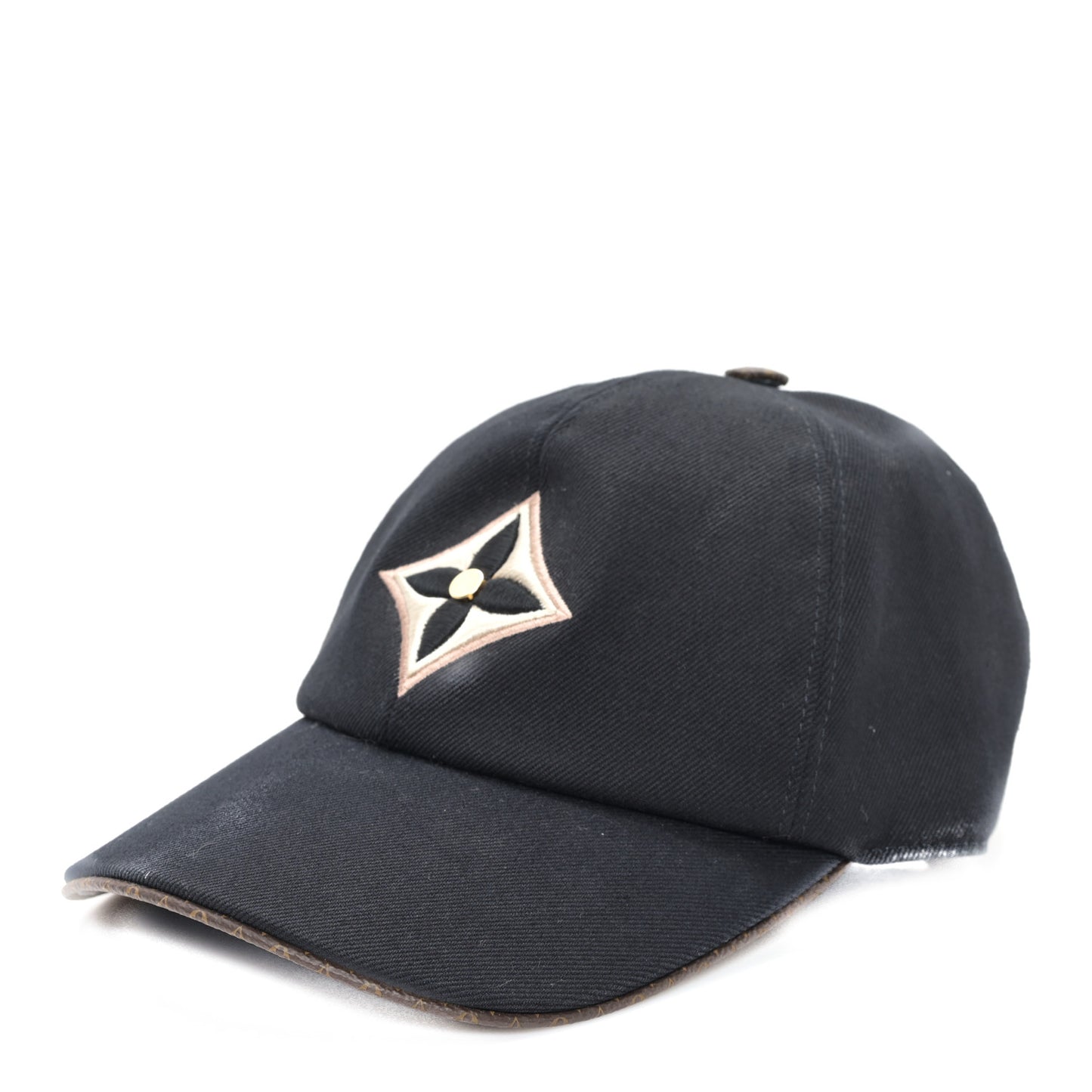 Monogram Cotton Jacquard Embroidered LV Day Cap L Black