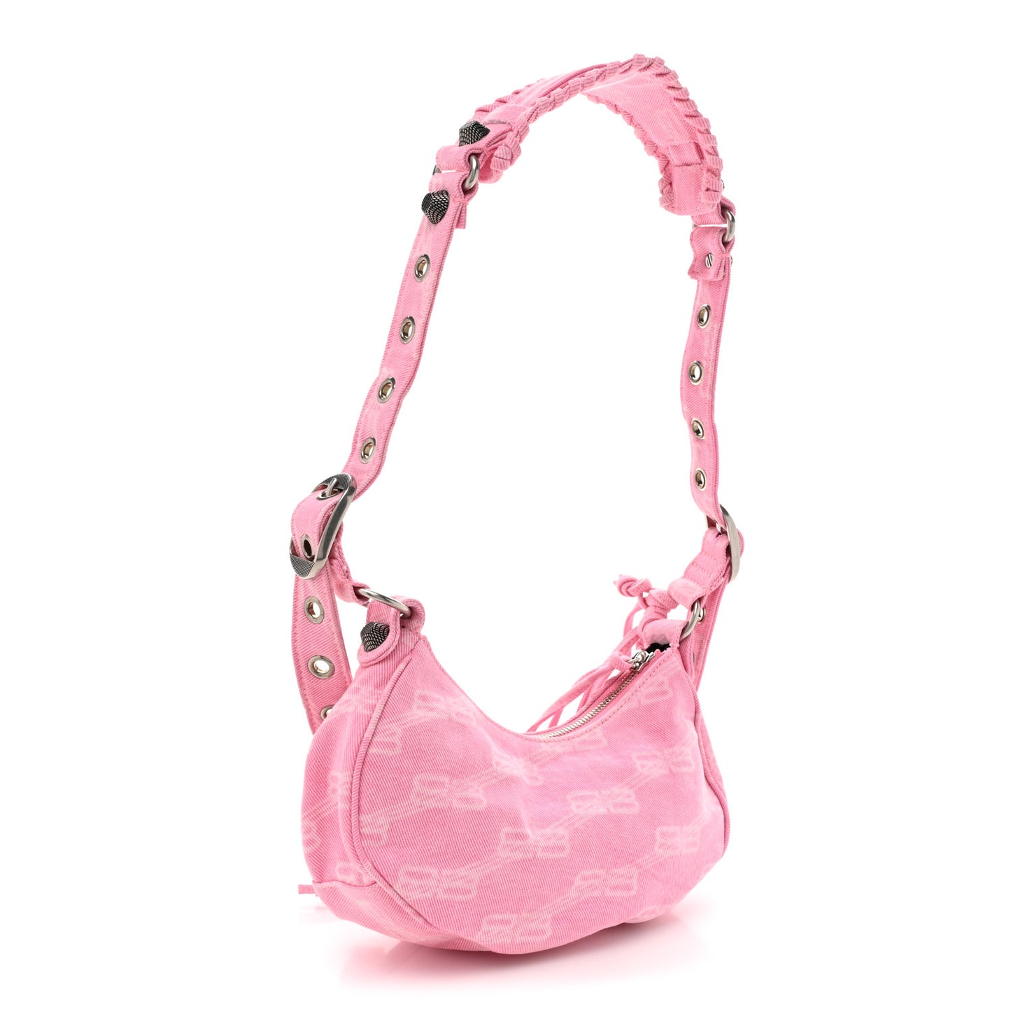 Denim BB Monogram Le Cagole Shoulder Bag XS Pink