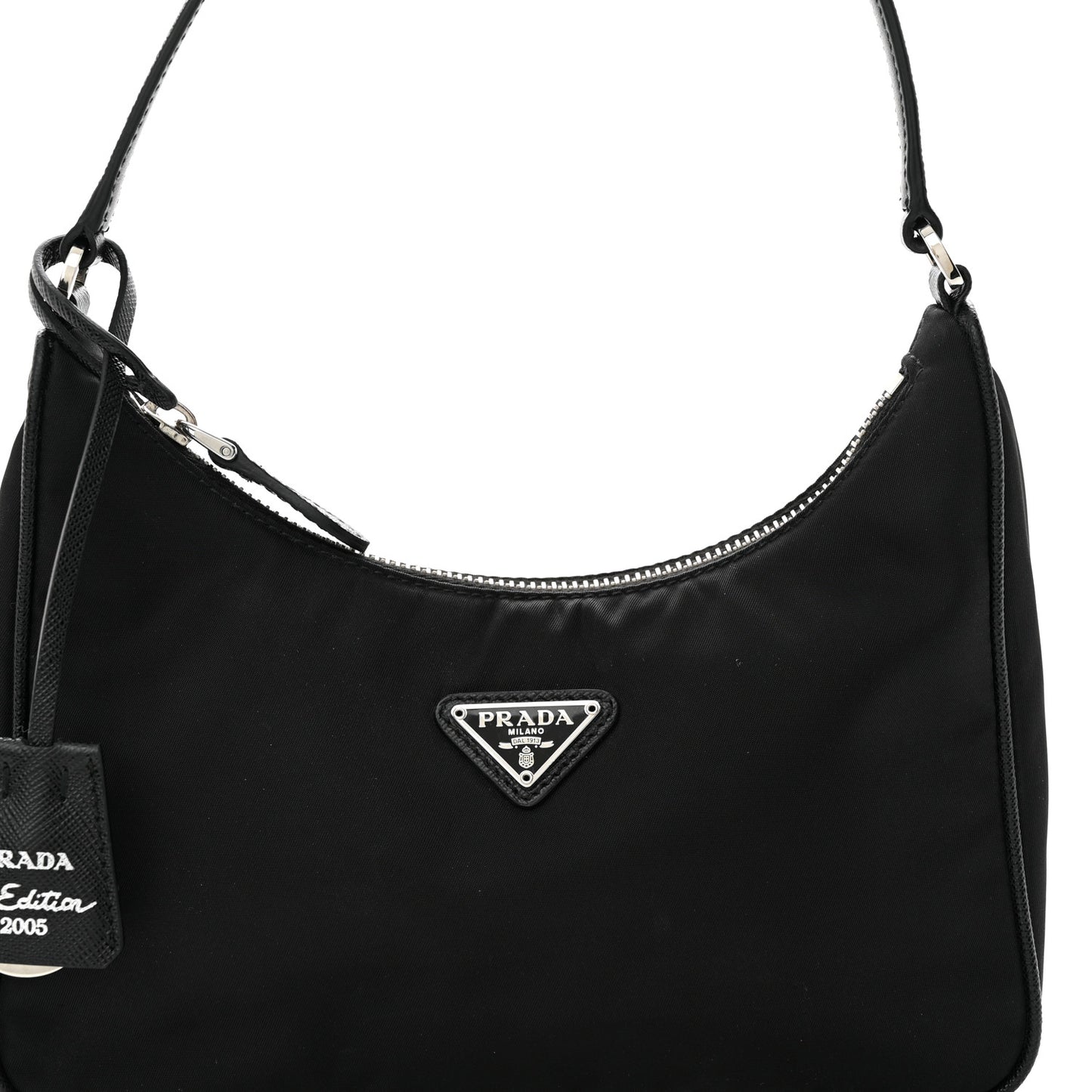Tessuto Nylon Saffiano Mini Re-Edition 2005 Bag Black
