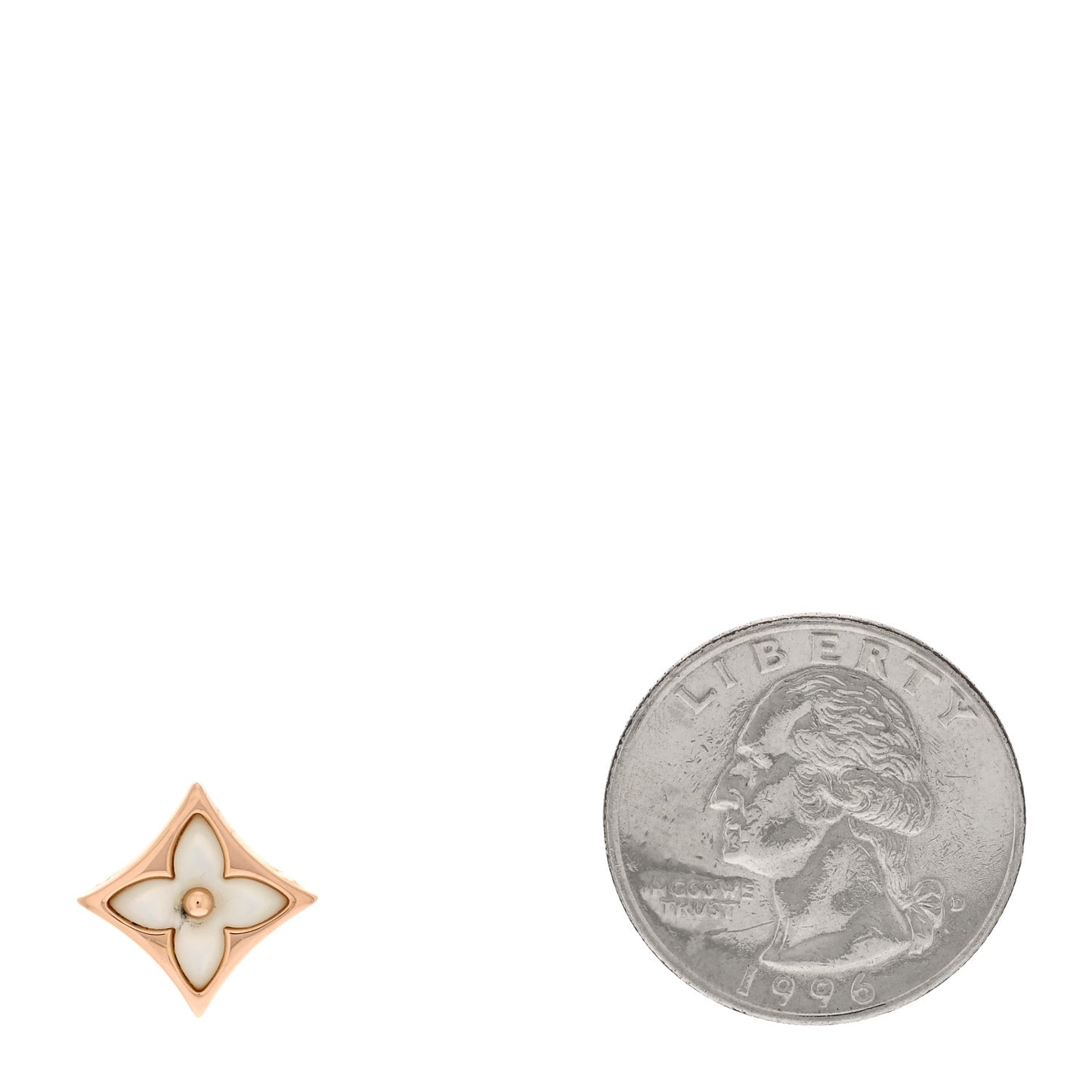 18K Pink Gold Mother of Pearl Color Blossom Star Stud Earring