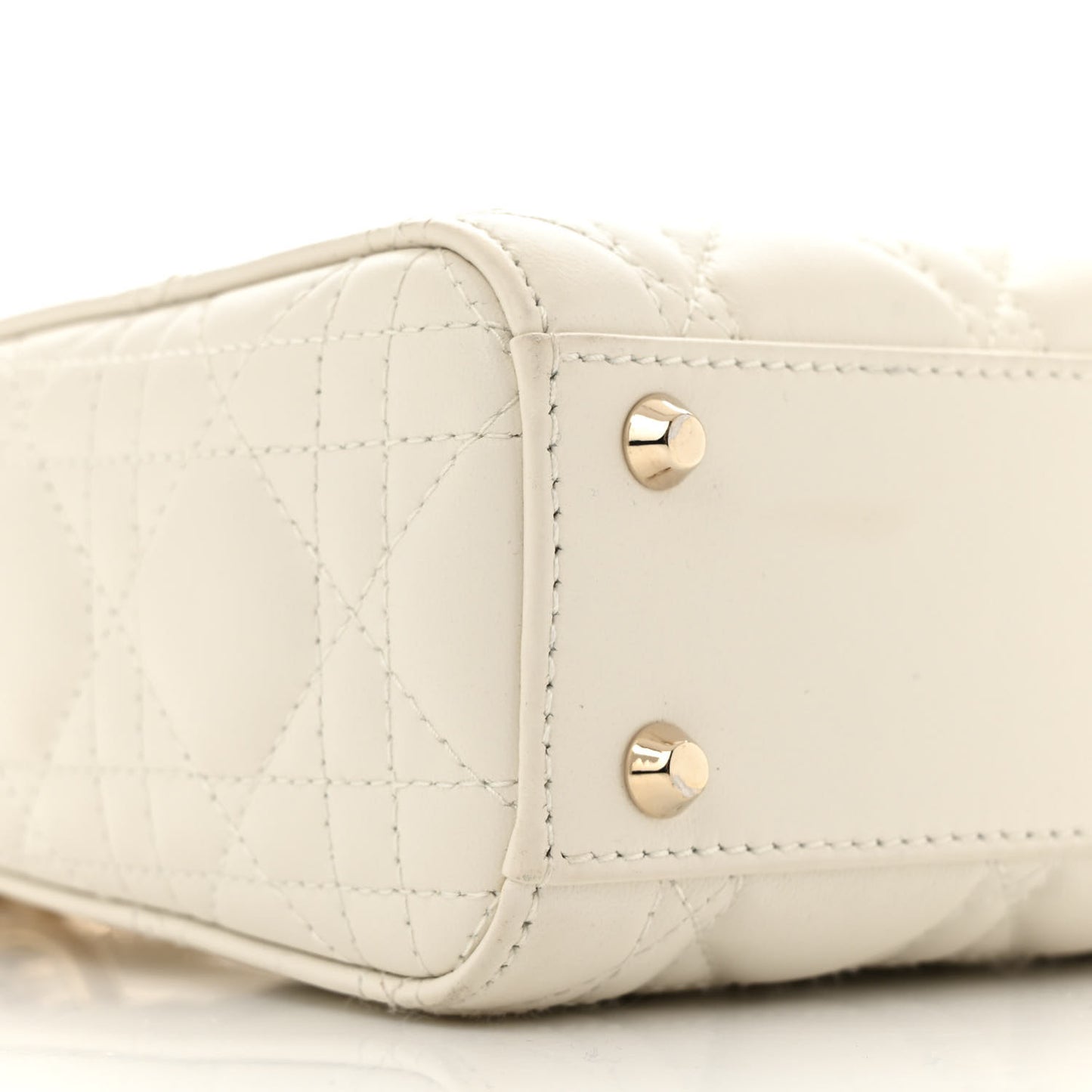 Lambskin Cannage Mini Lady Dior White