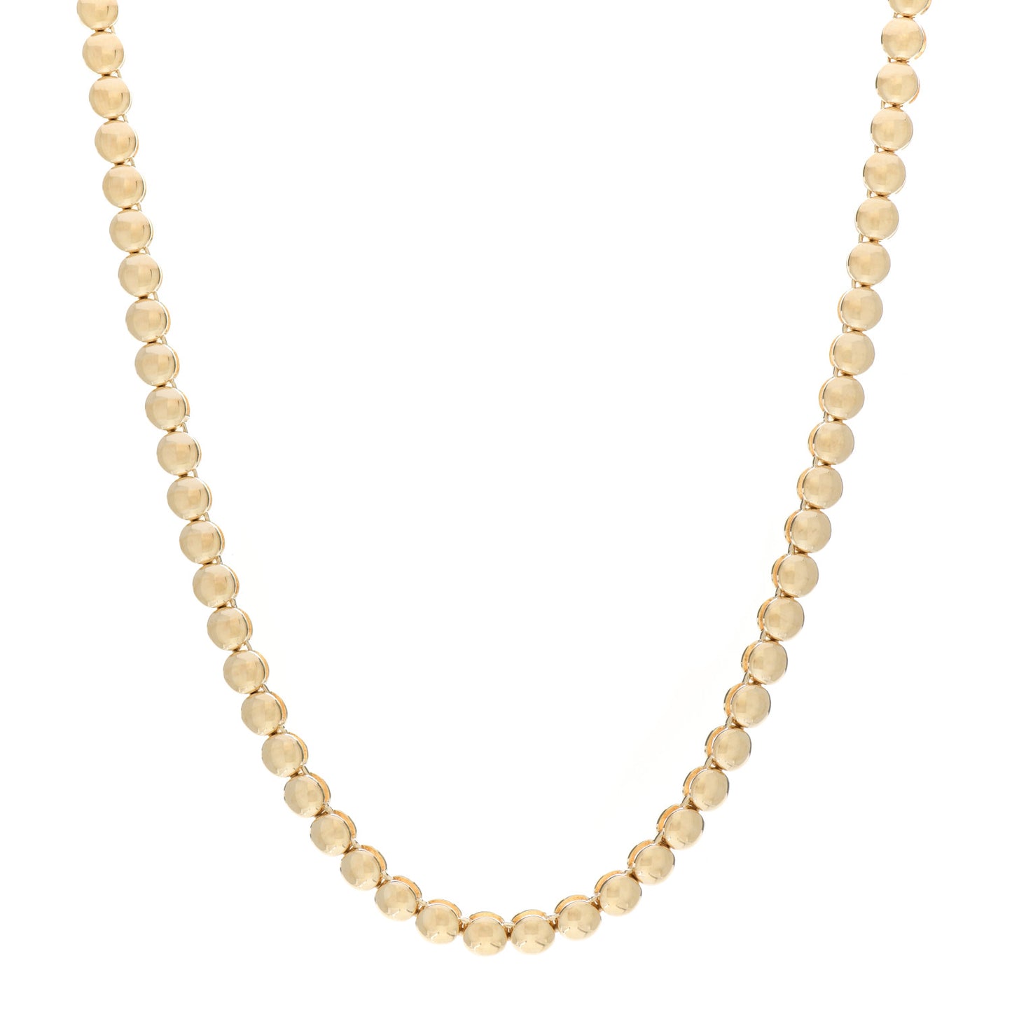 18K Yellow Gold Bezel Tennis Necklace