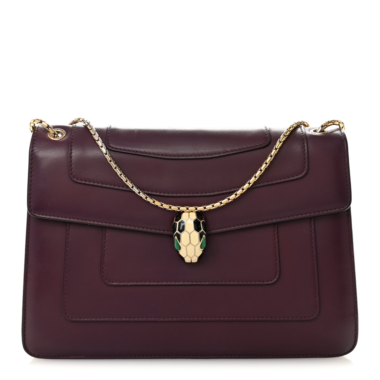 Bulgari Calfskin Serpenti Forever Shoulder Bag Plum 1825821  display picture 2