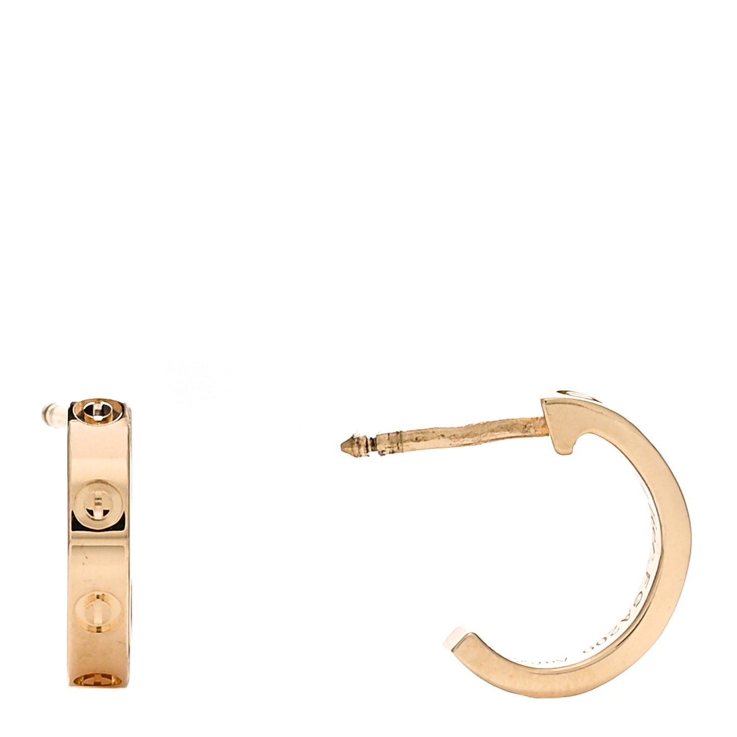 18K Yellow Gold Small LOVE Hoop Earrings