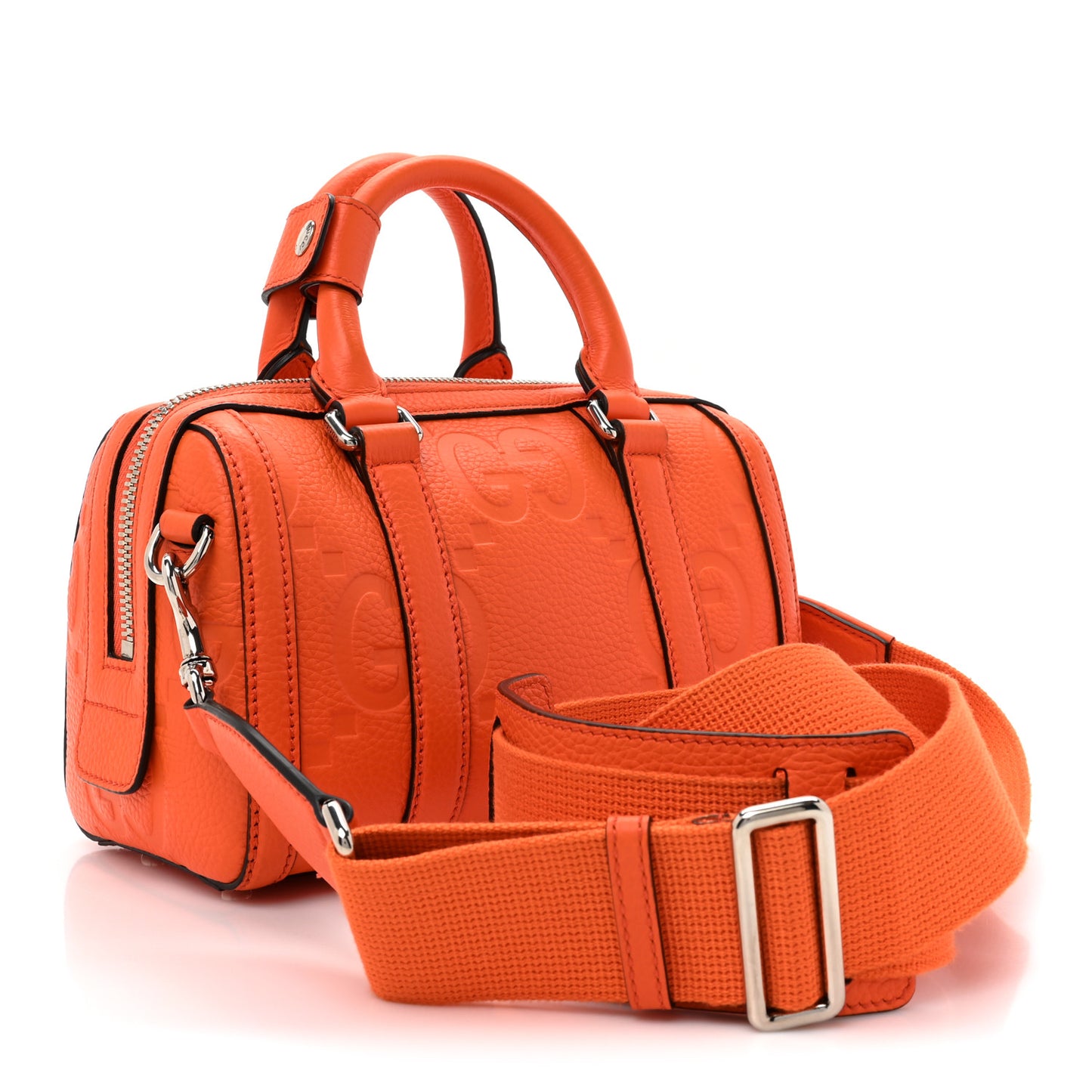 Piuma Calfskin Jumbo GG Embossed Mini Duffle Bag Good Orange