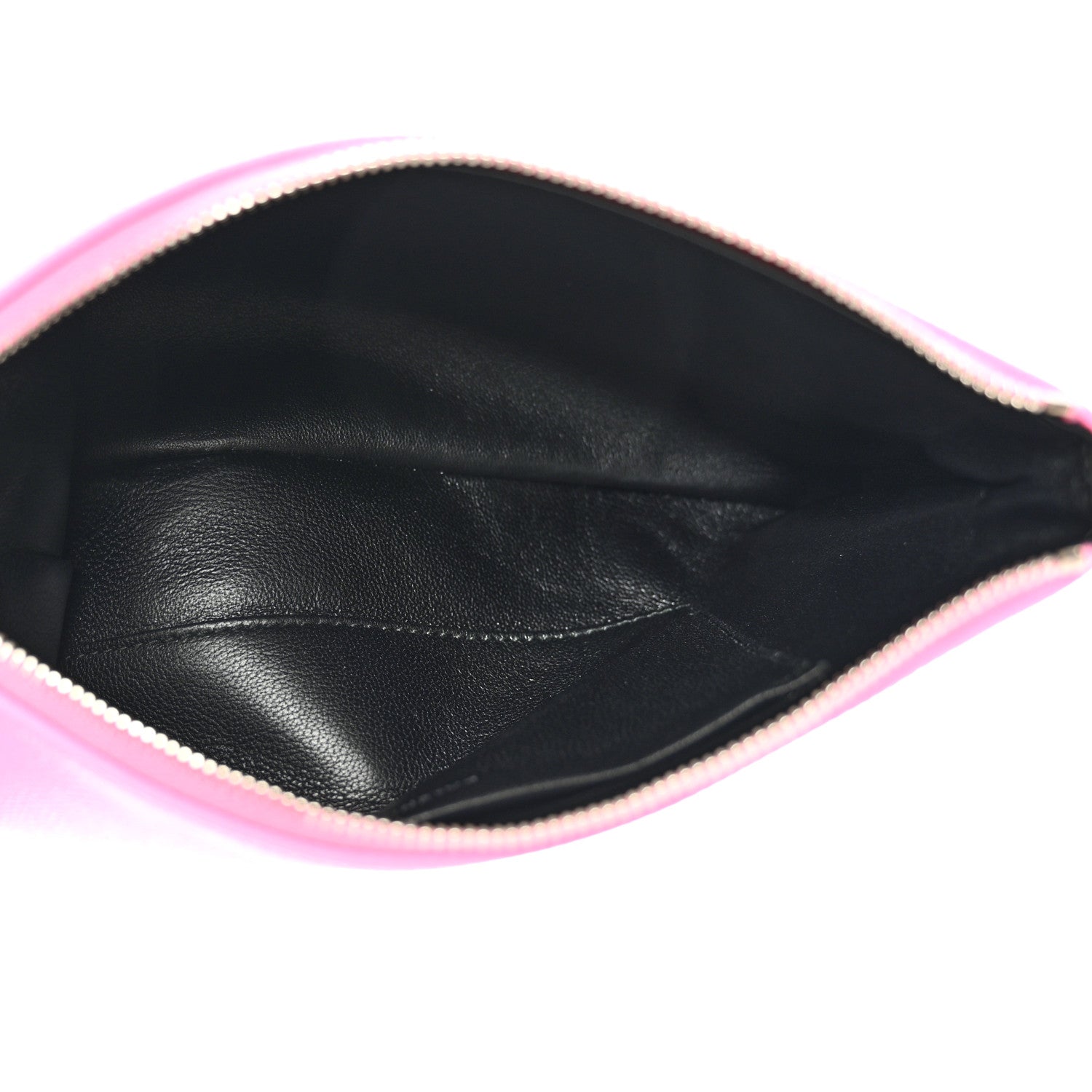 Balenciaga Calfskin Logo Zip Pouch Acid Pink Light Black 5 of 12