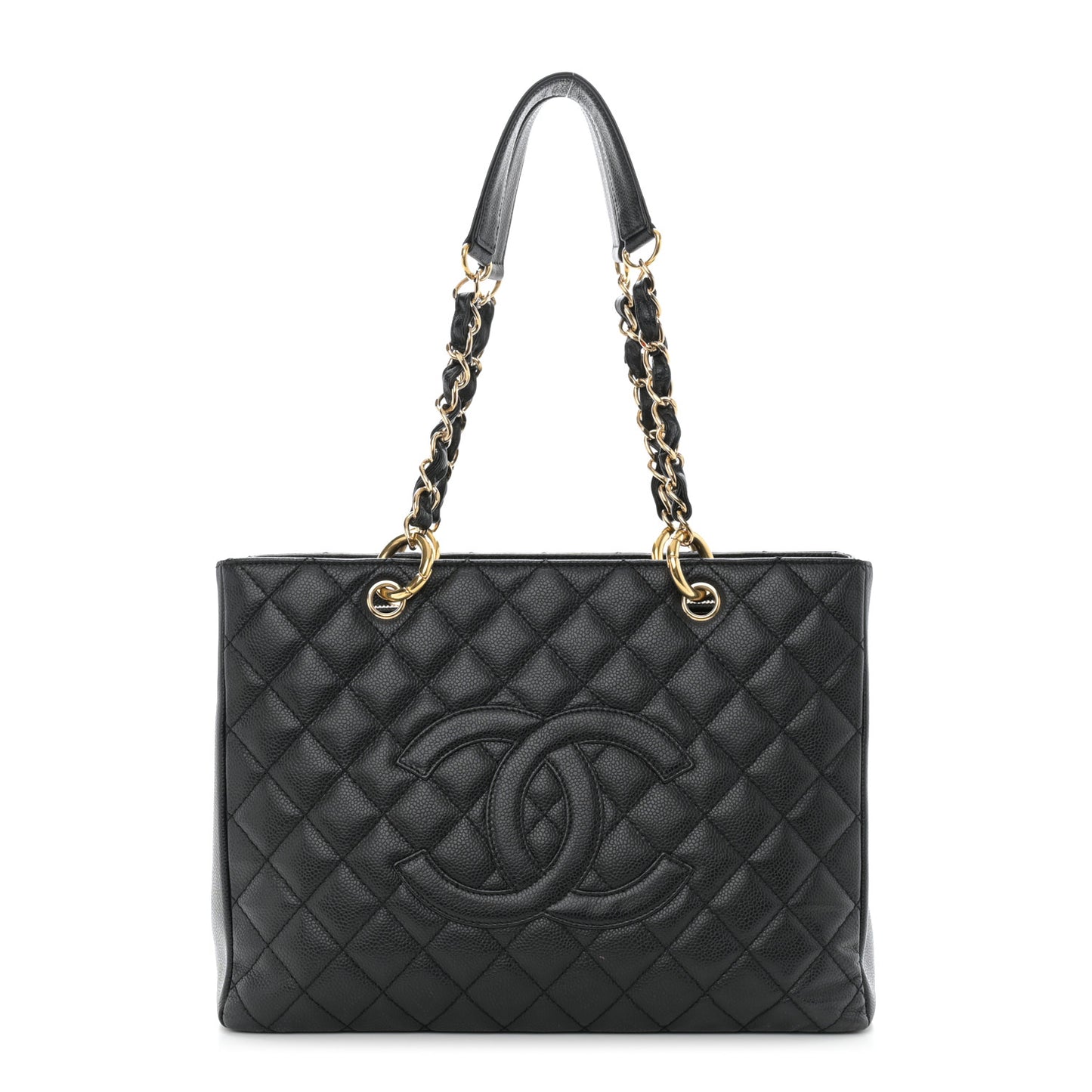 Caviar Quilted Grand Shopping Tote GST Black