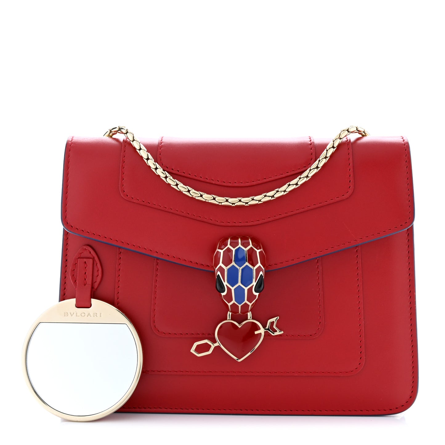 Calfskin Serpenti In Love Forever Crossbody Bag Red