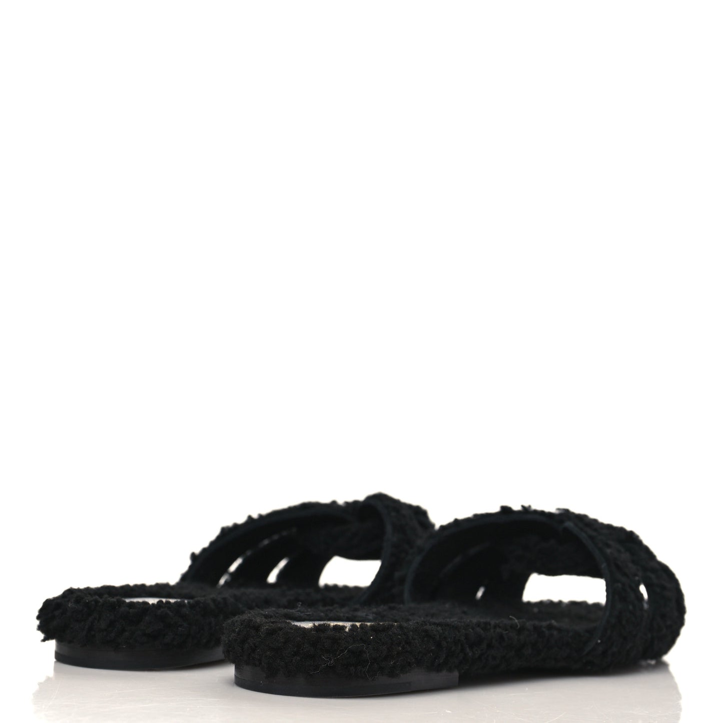Shearling Tribute Flat Mules 39 black