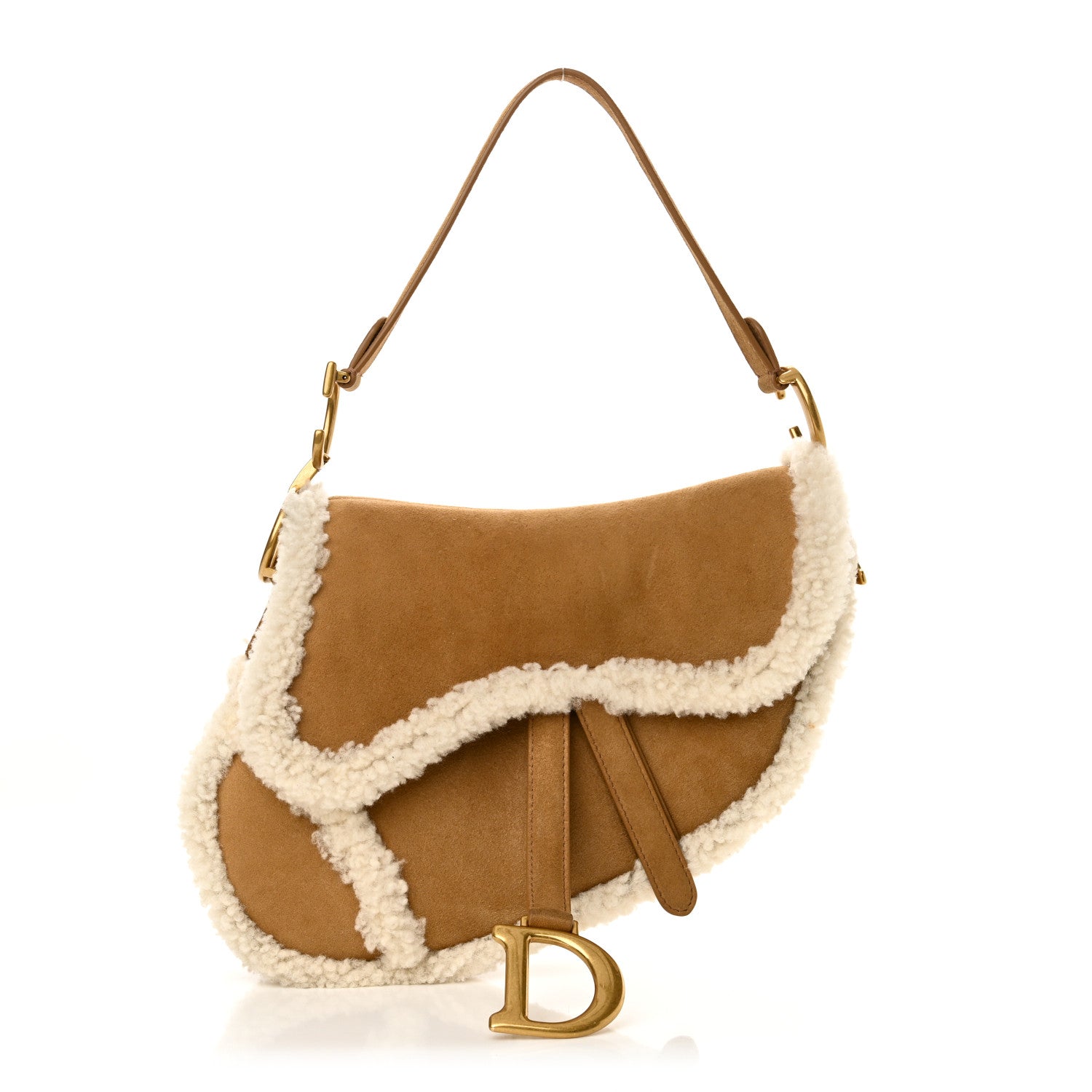 Christian Dior Shearling Saddle Bag Camel 1746776 – FASHIONPHILE