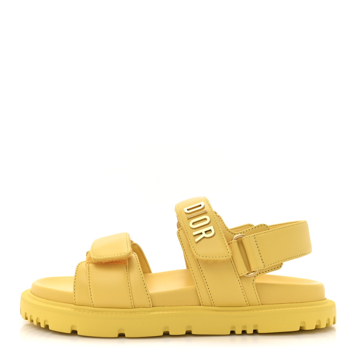 Christian Dior Lambskin Dioract 10mm Sandals 35 Yellow Guadalupe