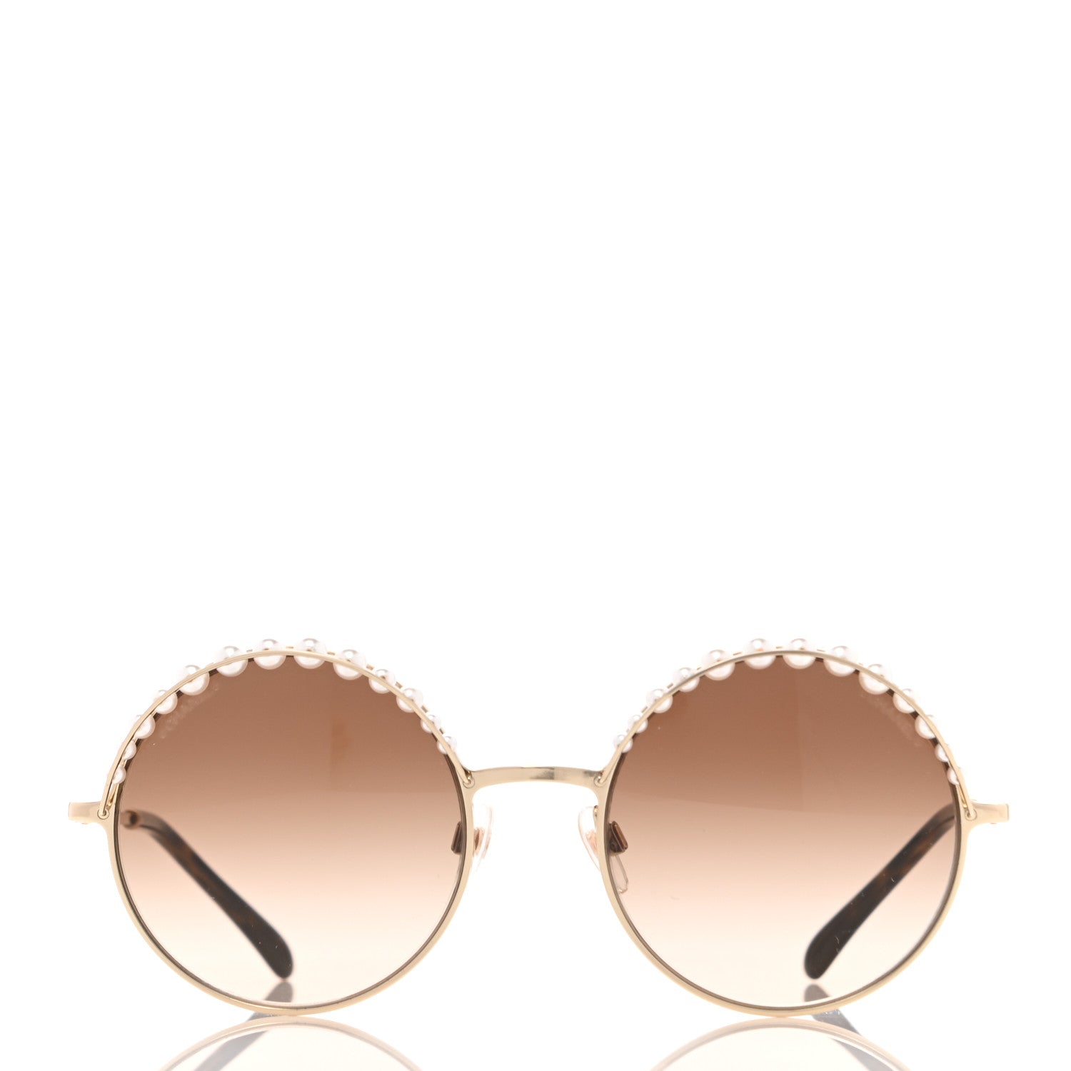 Chanel Pearl Round Sunglasses 4234-H Light Brown 2 of 8