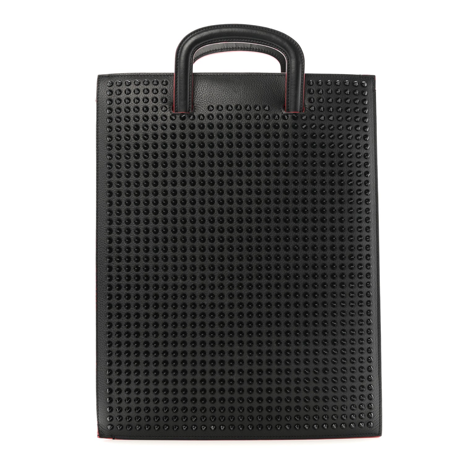 Christian Louboutin Calfskin Spiked Large Trictrac Portfolio Bag