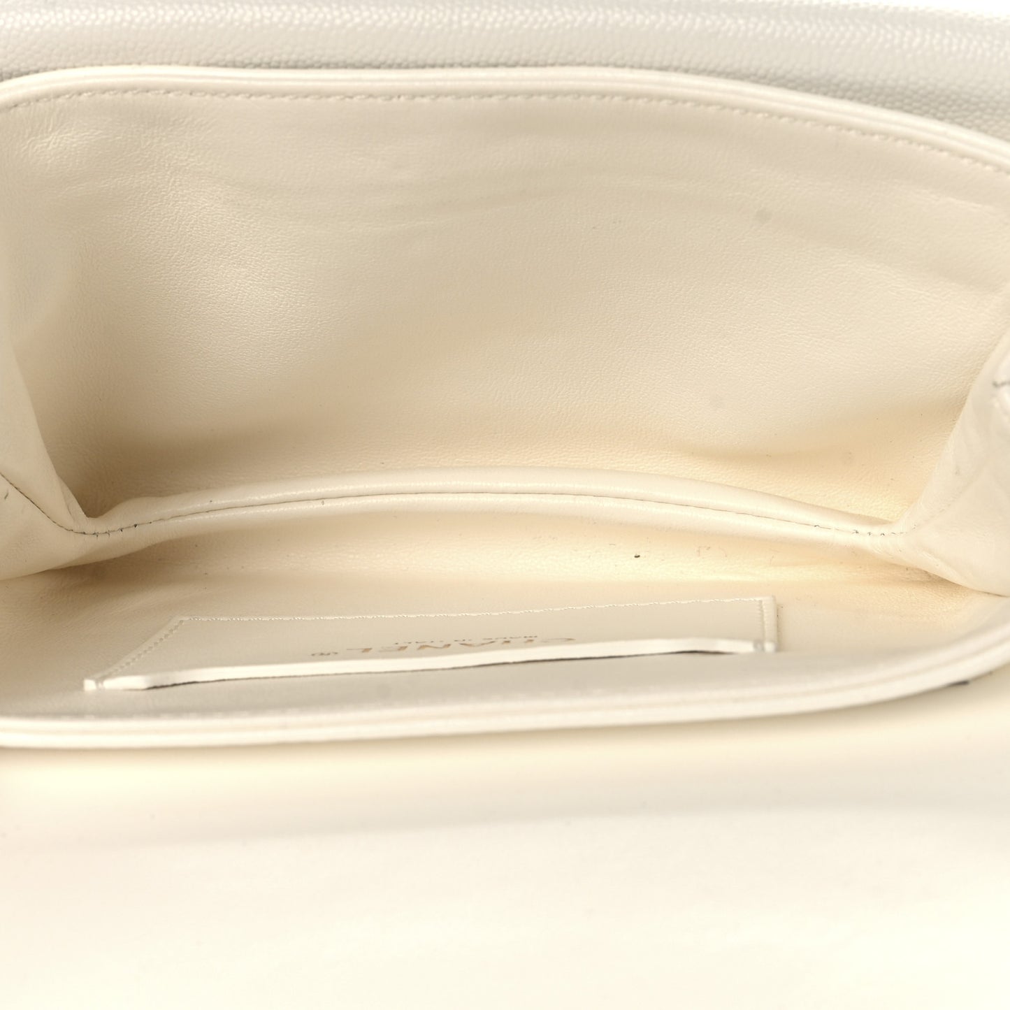 Caviar Quilted Mini Top Handle Flap White