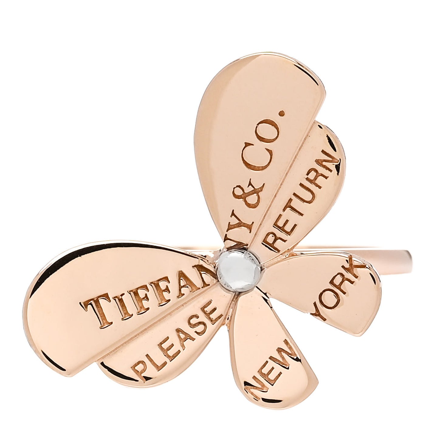 18K Rose Gold Sterling Silver Return to Tiffany Love Bugs Butterfly Ring 52 6