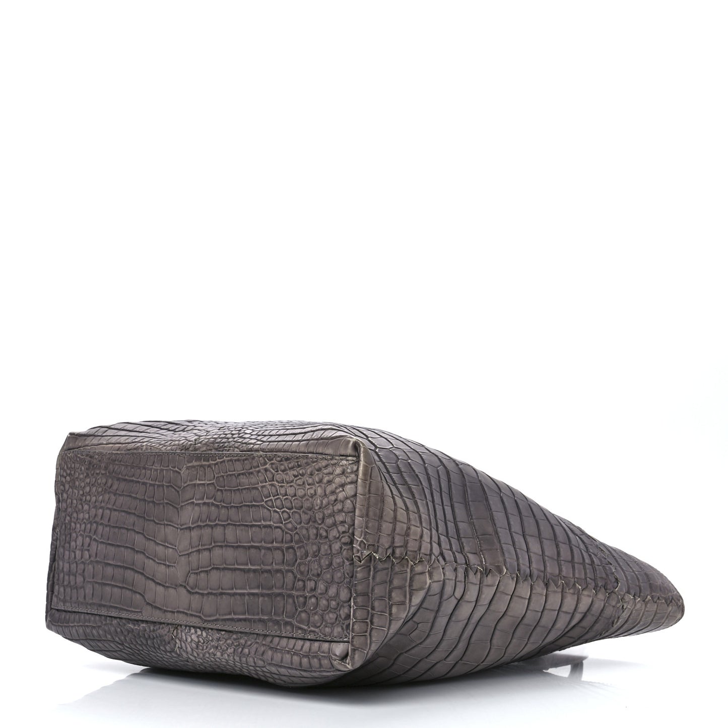 Matte Crocodile Top Handle Weekender Bag Tote Purple
