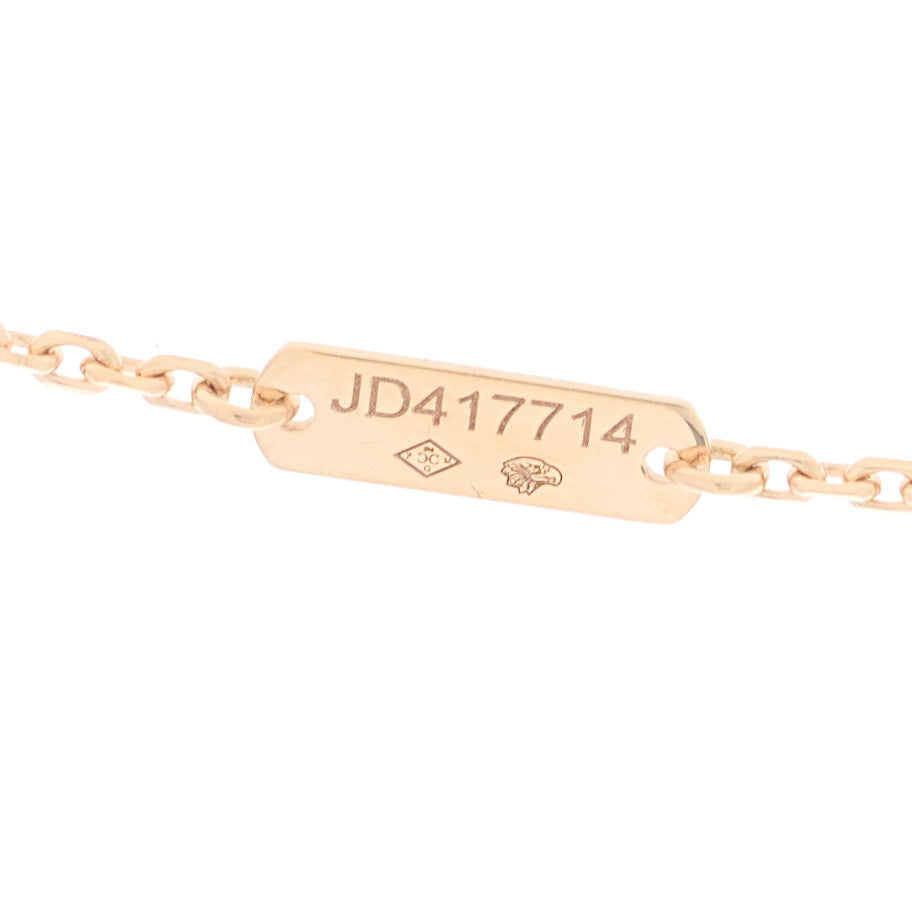 18K Rose Gold Diamond Vintage Alhambra Pendant Necklace