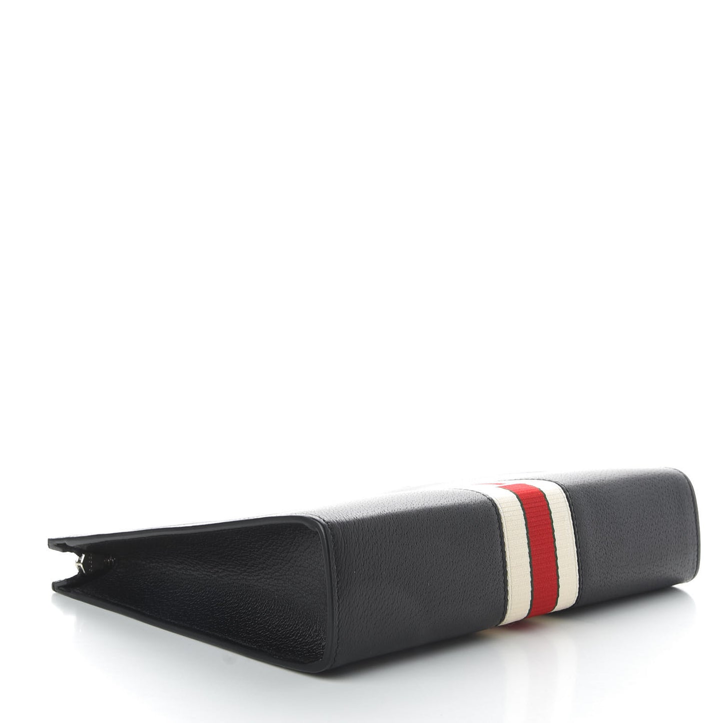 Textured Dollar Calfskin Nylon Gucci Stripe New Web Cosmetic Case Black Ecru Verde Rosso
