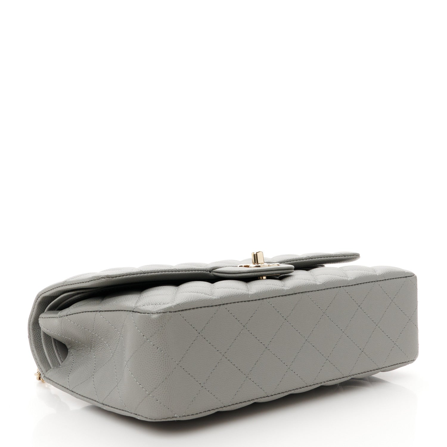 Chanel Caviar Quilted Medium Double Flap Grey 4 of 10