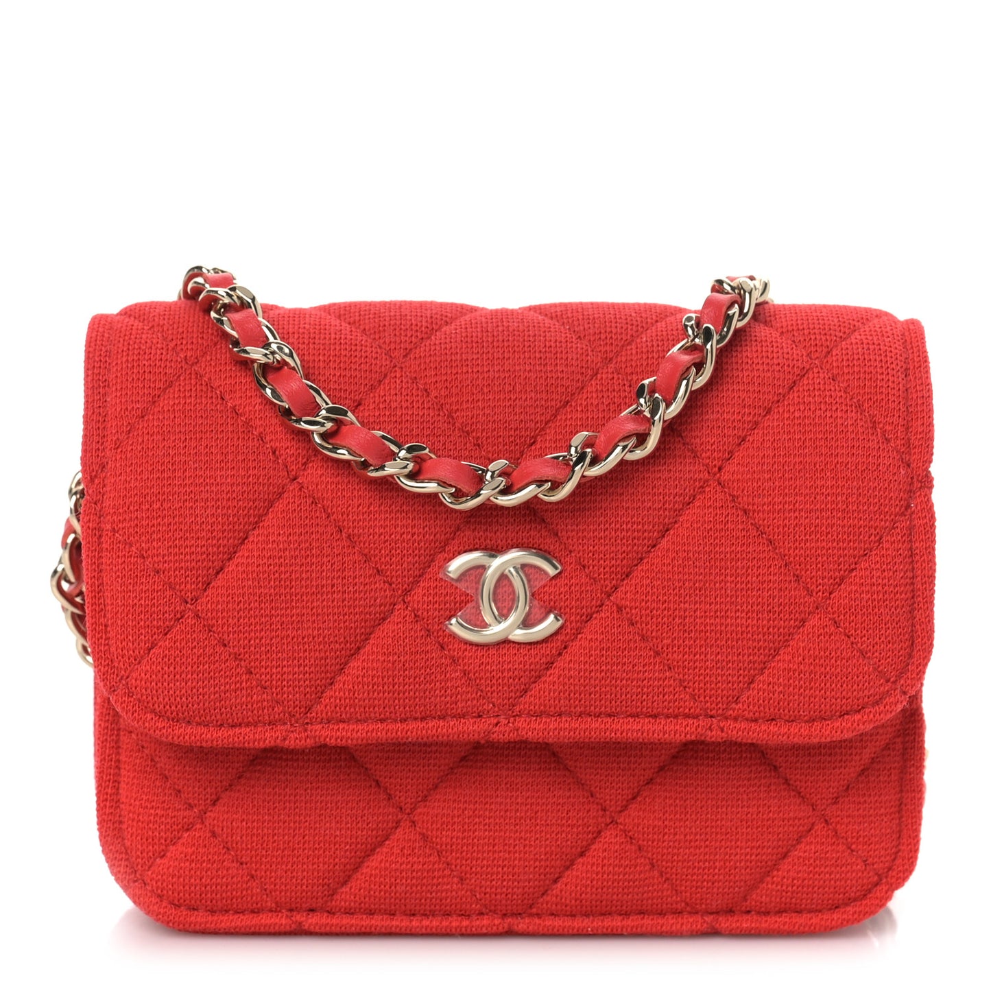 Jersey Quilted Micro Mini Flap Red