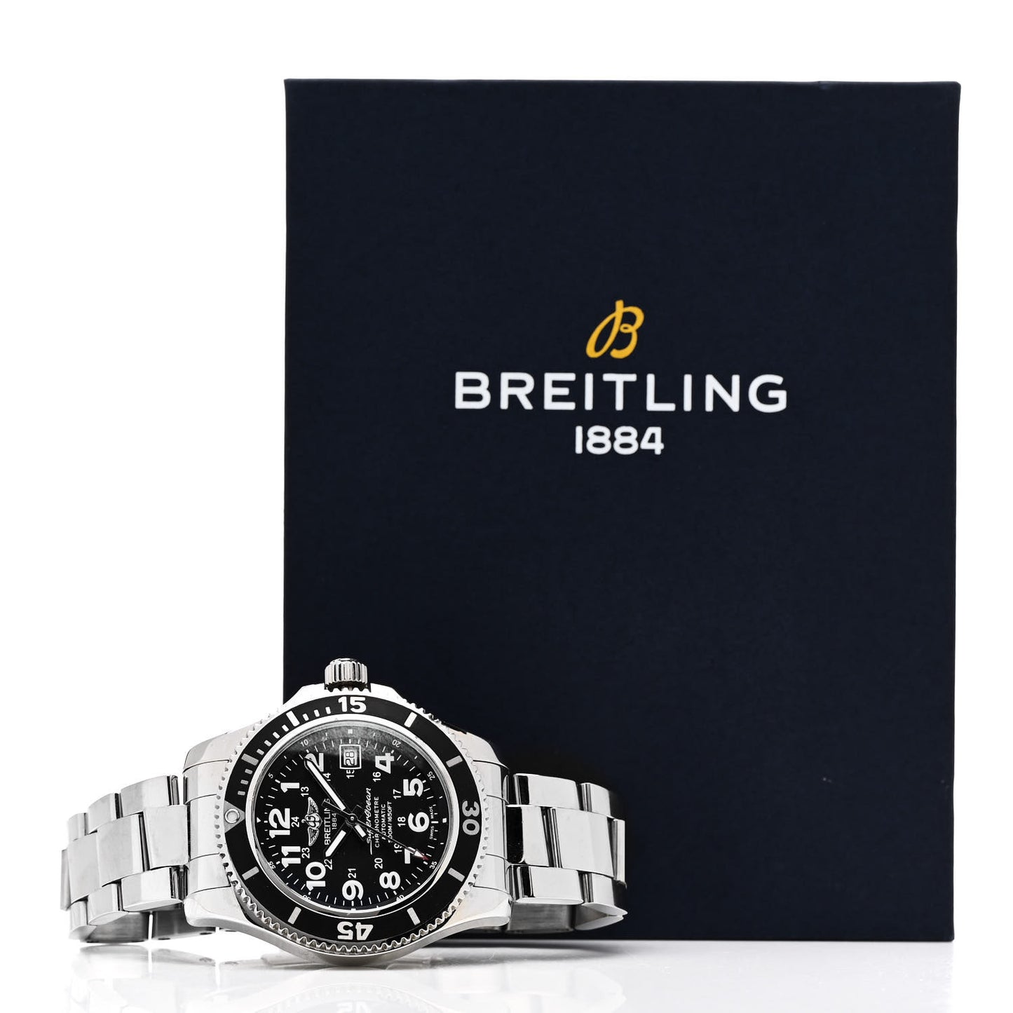 Stainless Steel 42mm Super Ocean Chronometer Automatic Watch Black A17365