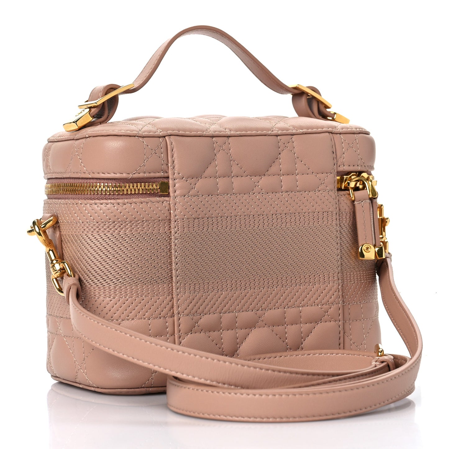 Lambskin Cannage Small Diortravel Vanity Case Rose Des Vents