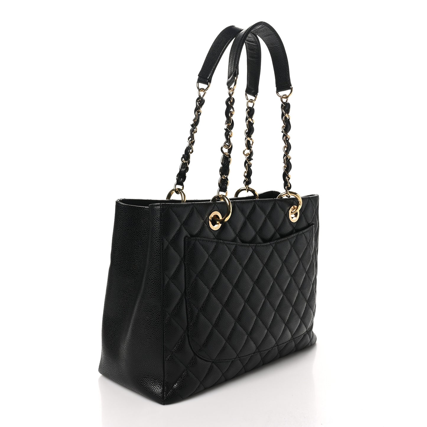 Caviar Quilted Grand Shopping Tote GST Black
