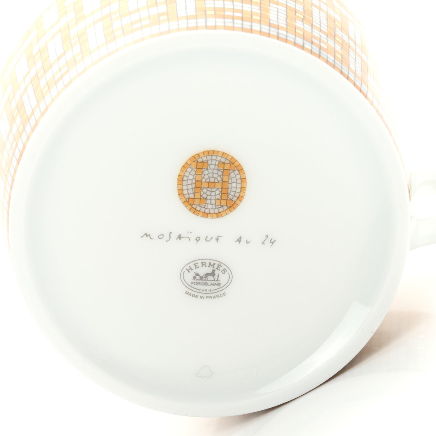 Porcelain Mosaique Au 24 Gold Tea Cup And Saucer Set Of 2