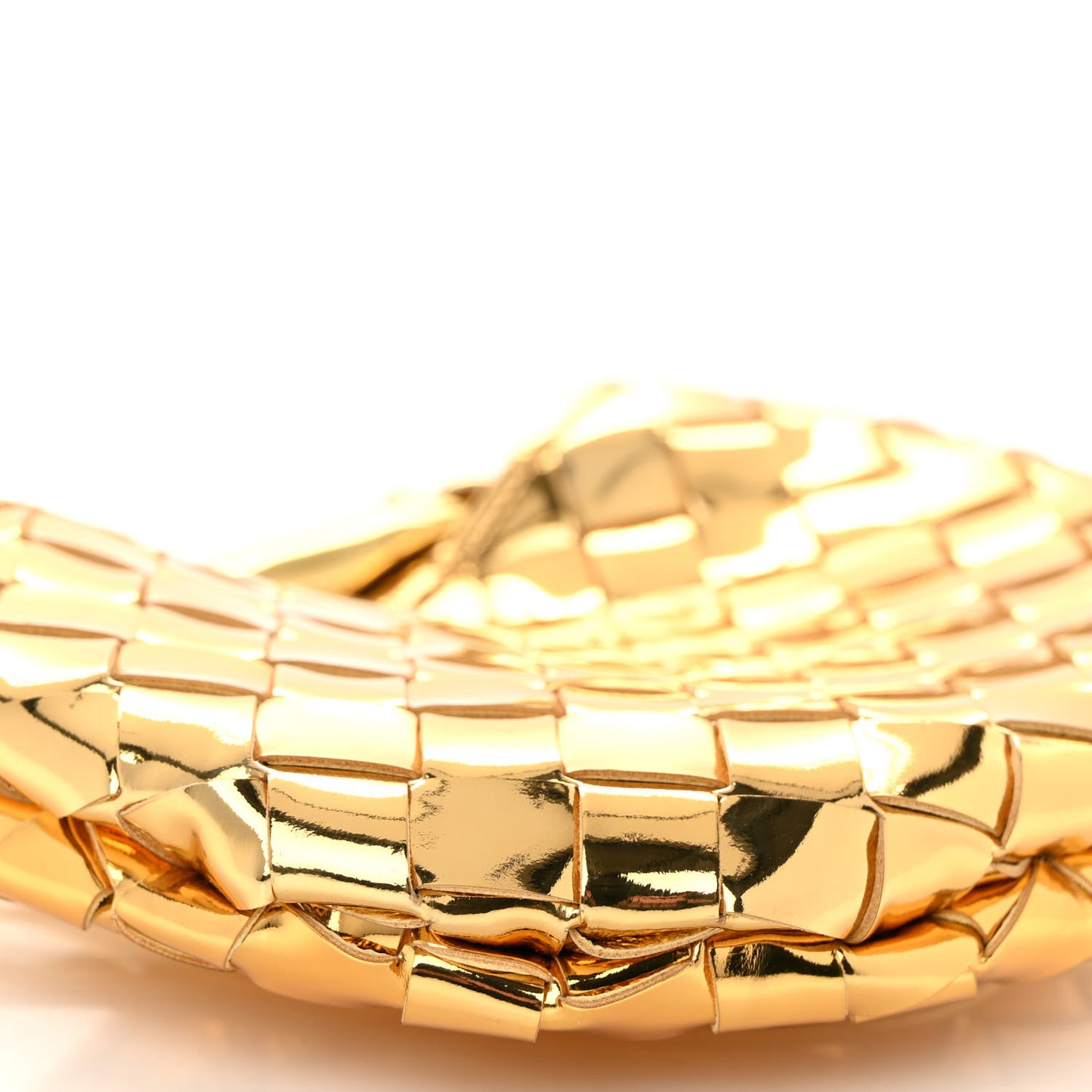 Mirror Laminated Nappa Intrecciato Mini Sardine Bag Gold