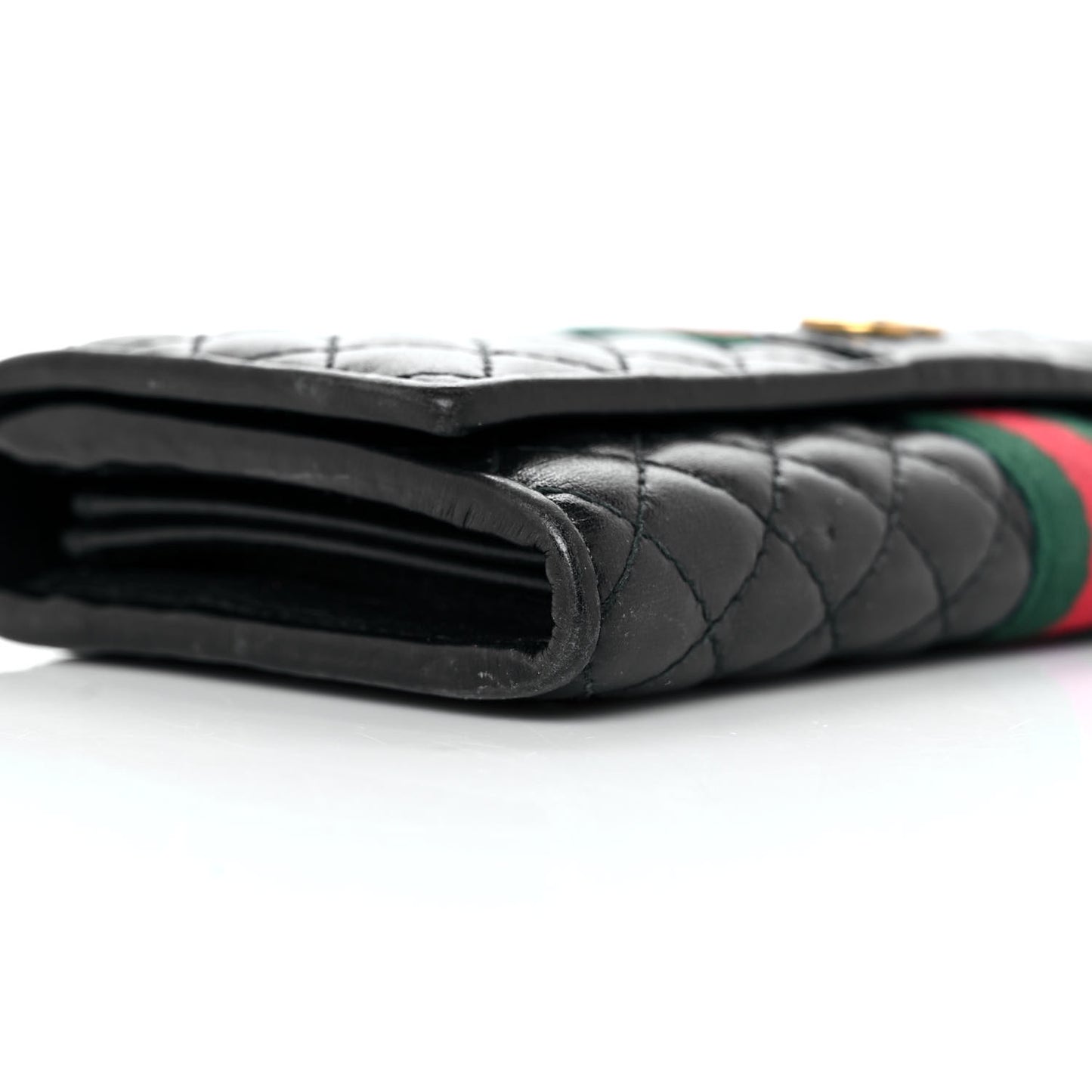 Calfskin Web Trapuntata GG Continental Wallet Black
