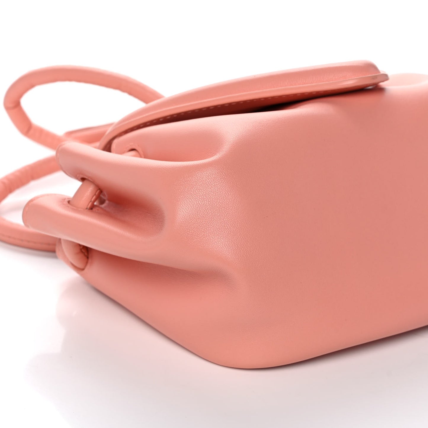 Lambskin Small Beak Triangle Flap Shoulder Bag Peachy Silver