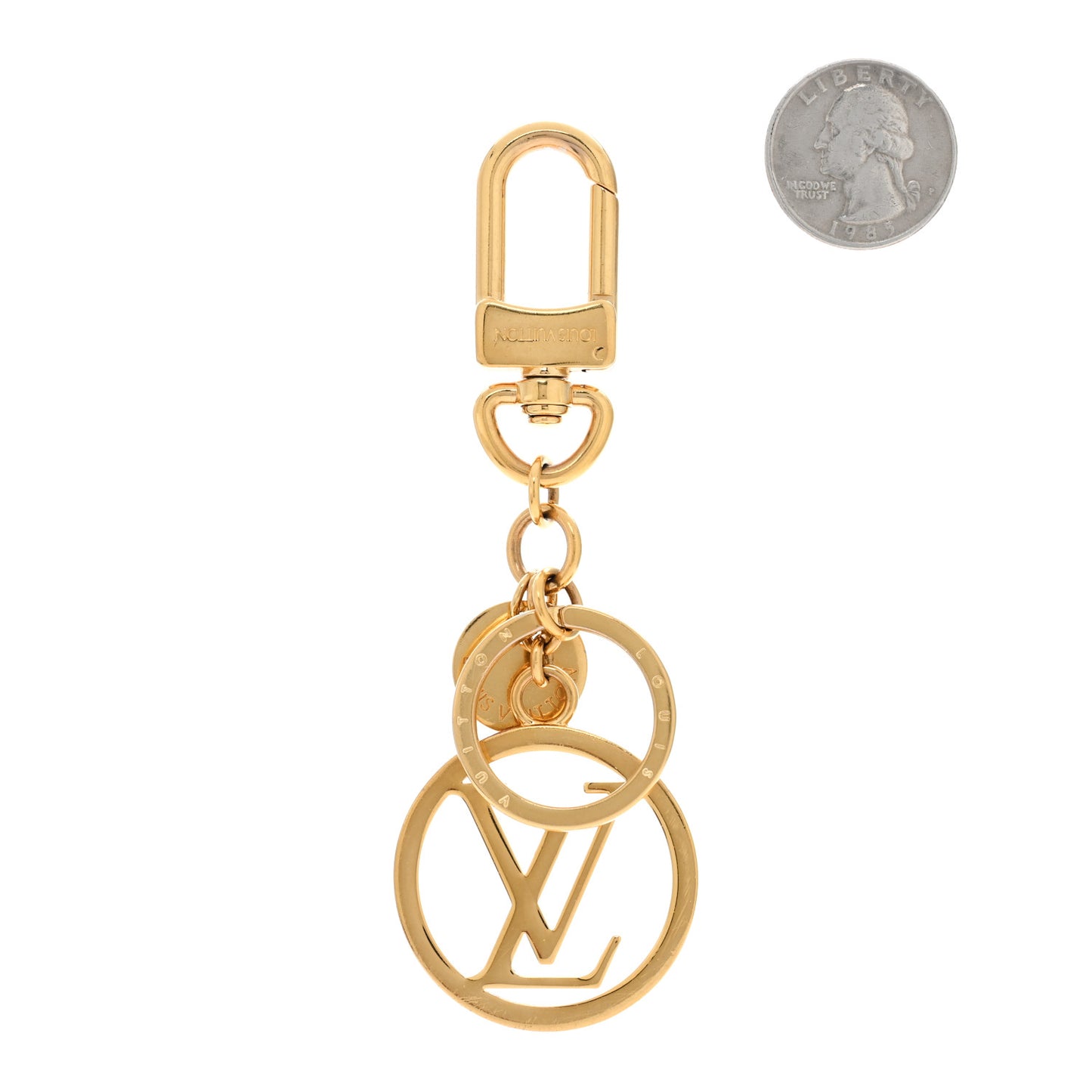 LV Circle Bag Charm Key Holder Gold
