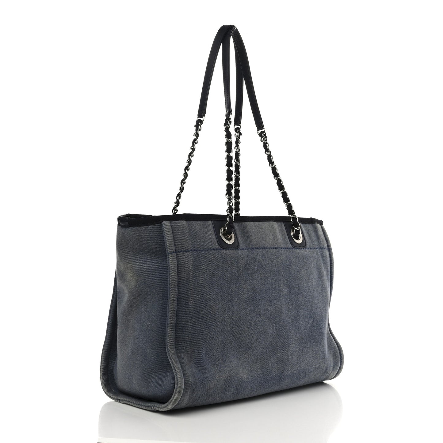 Canvas Sequin Small Deauville Tote Navy