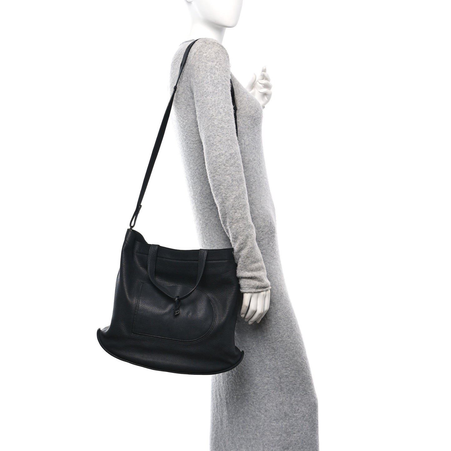 Grained Calfskin Le Pin Tote Black
