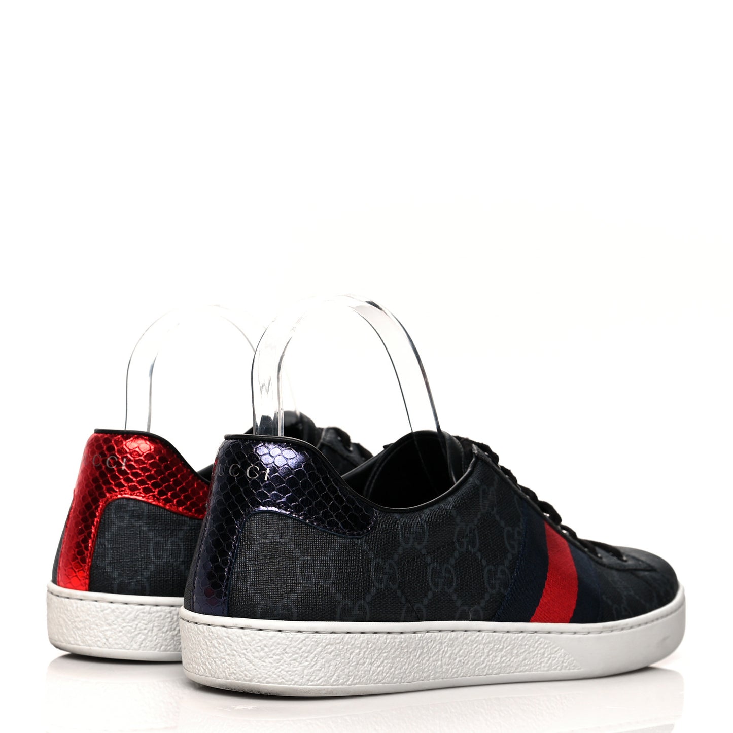 GG Supreme Monogram Ayers Web Mens New Ace Sneakers 8 Black