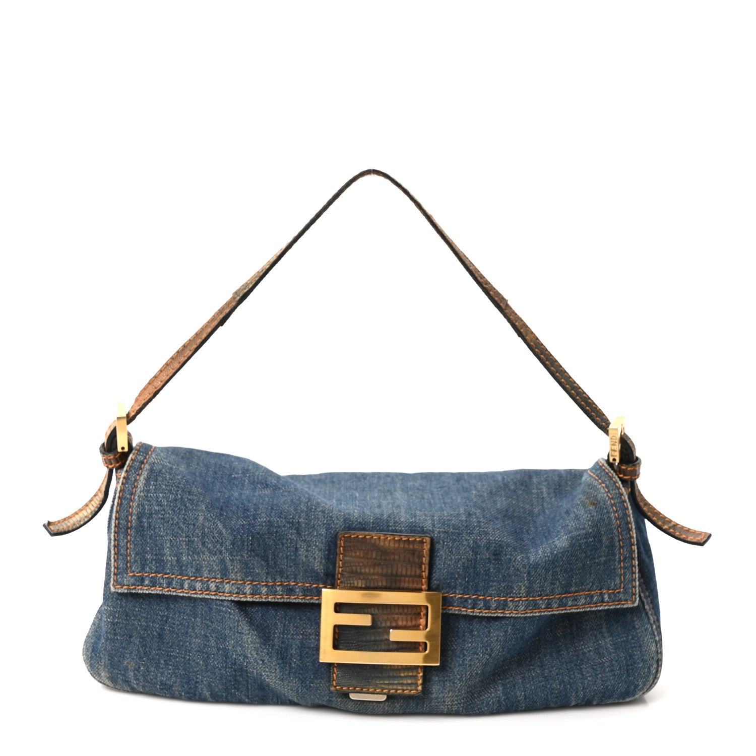Fendi Denim Lizard Baguette Blue 1822381 – FASHIONPHILE