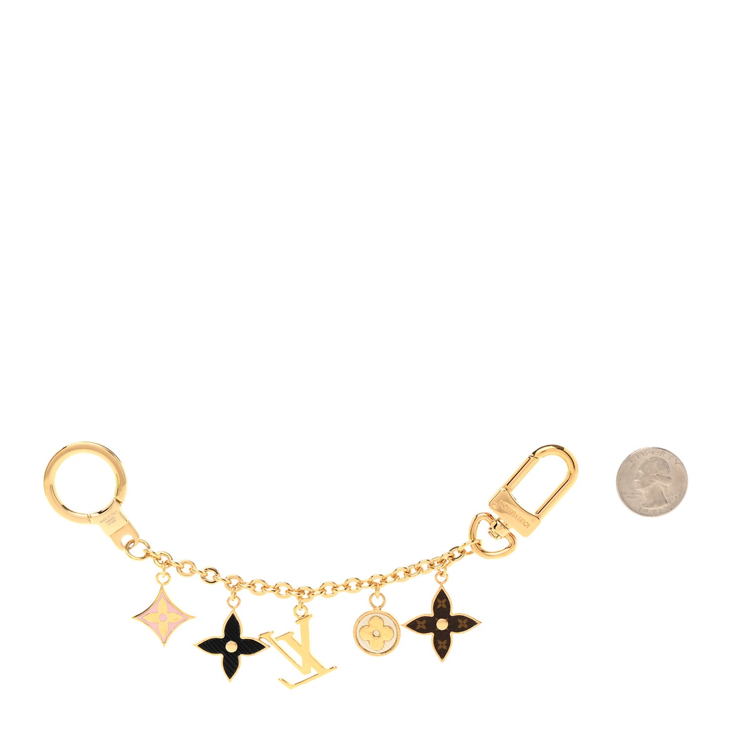 Monogram Spring Street Bag Charm Key Holder Gold