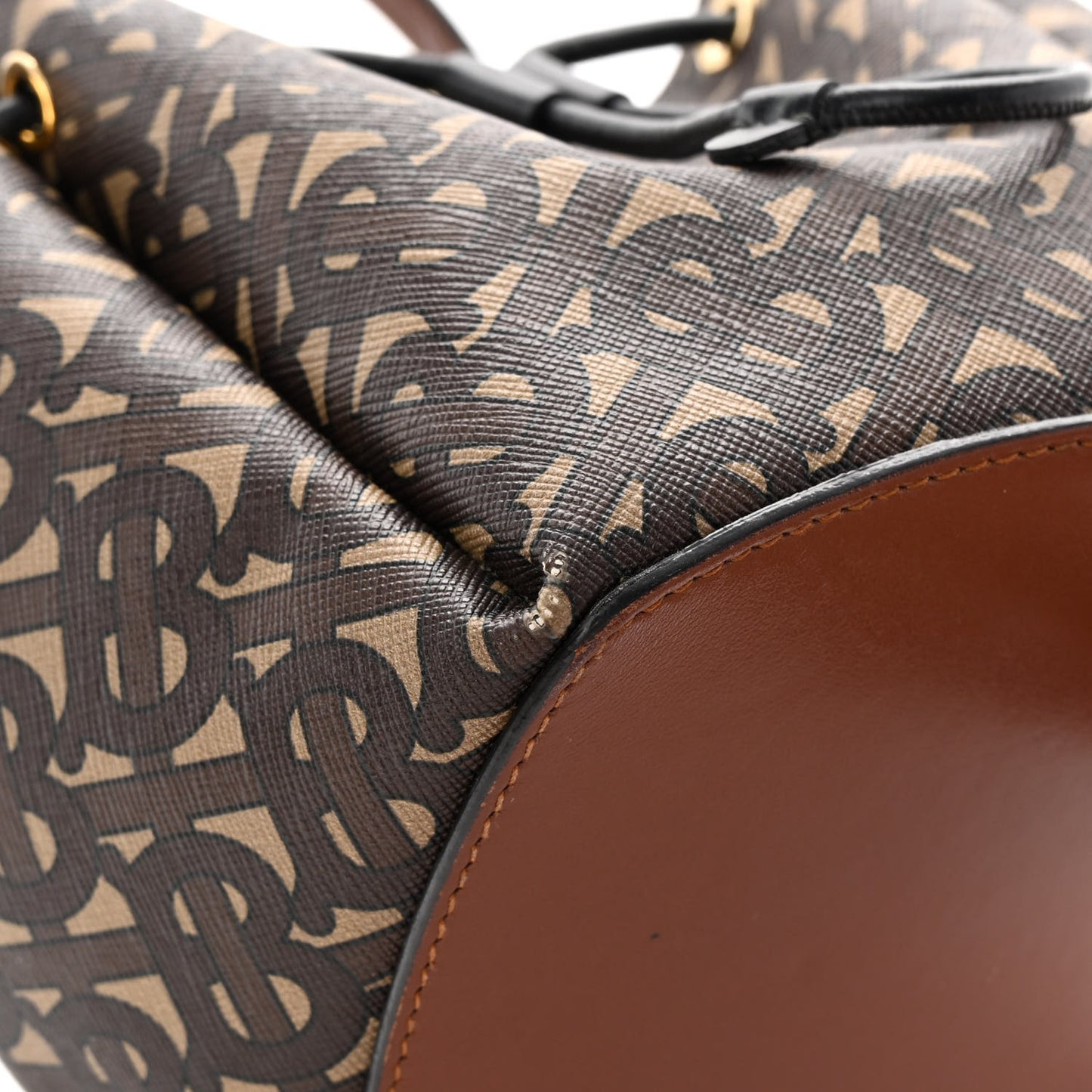 E-canvas Monogram TB Bucket Bag Bridle Brown