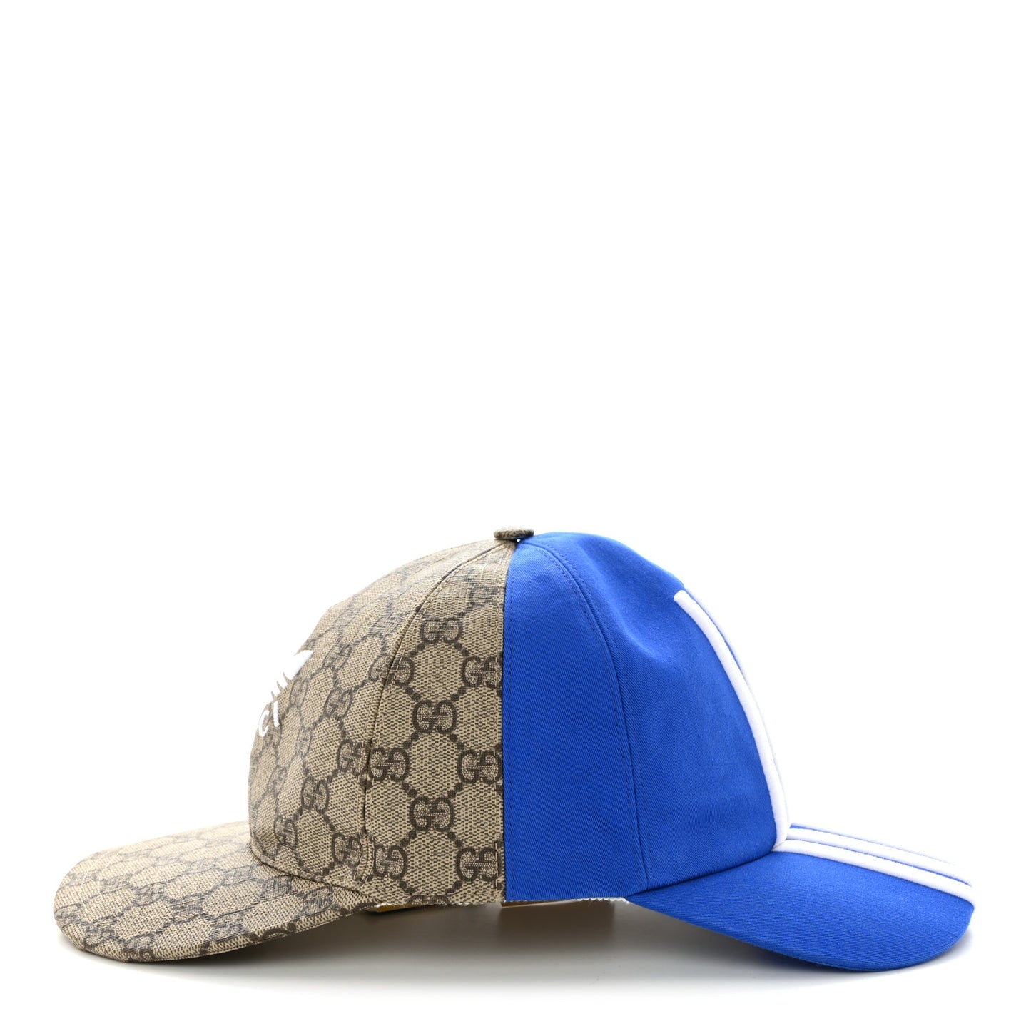 X ADIDAS GG Supreme Monogram Double Sided Baseball Hat M Blue Beige